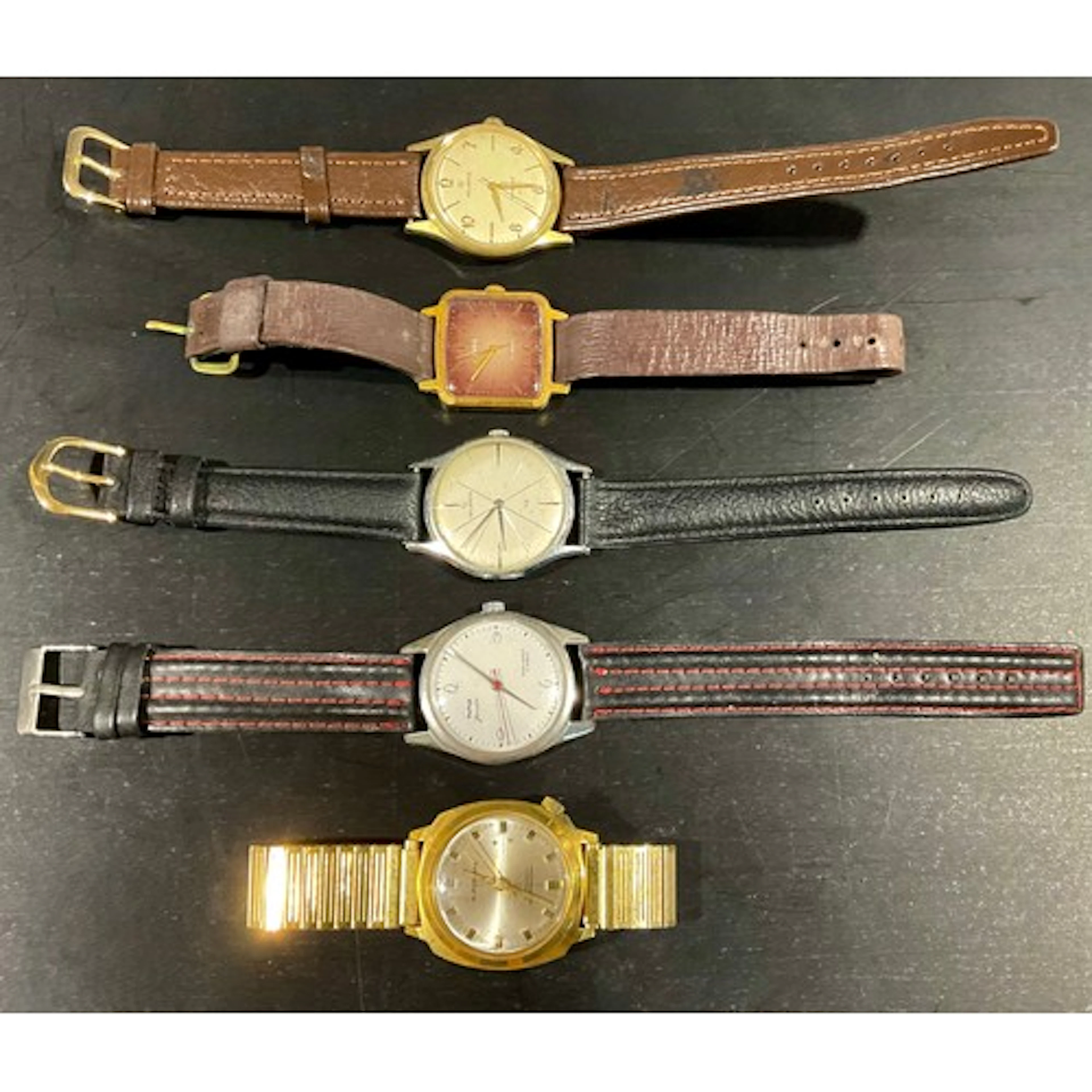 A selection of gent's wristwatches, five altogether to incl...