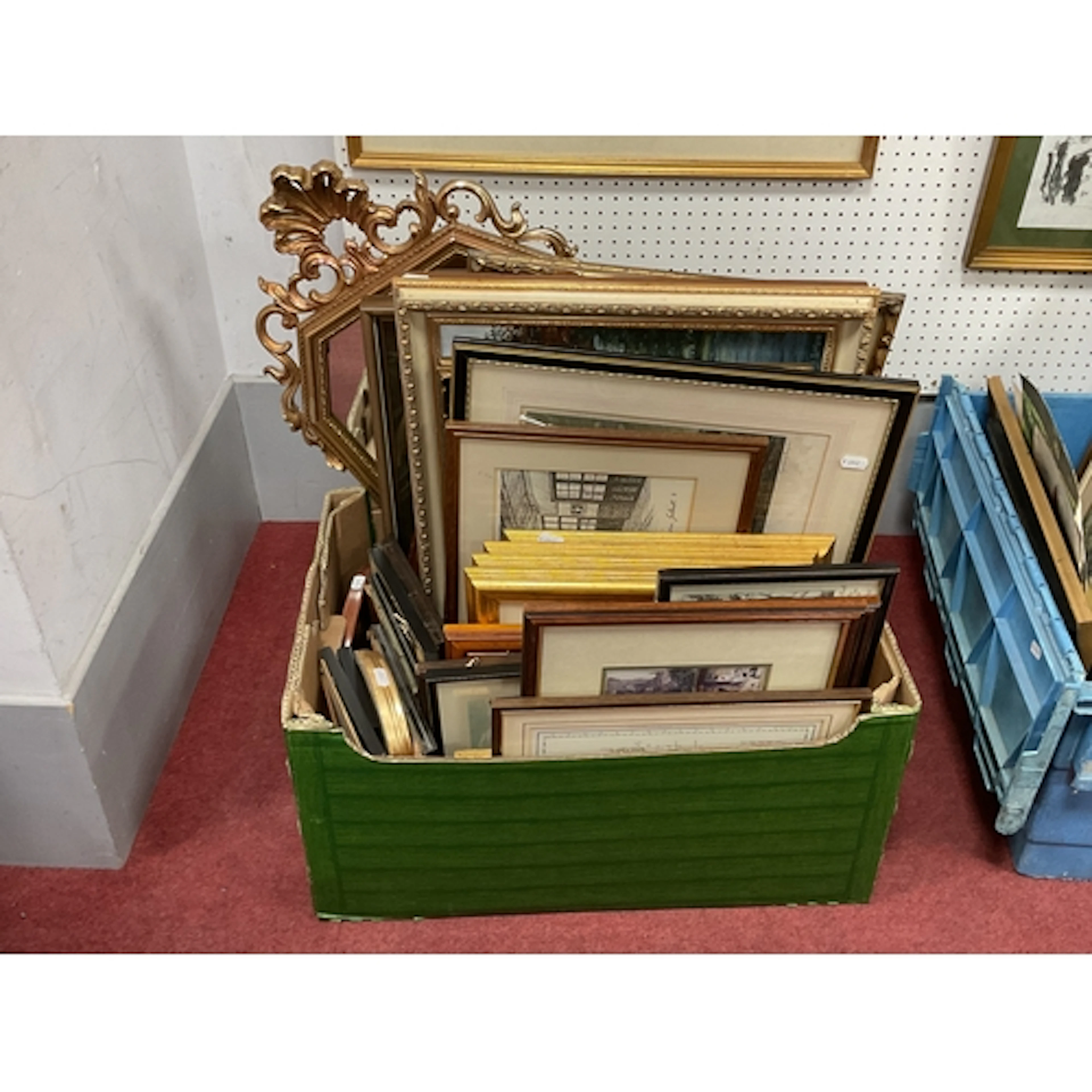 Quantity of Framed Pictures and Mirror, including K. Bagon (...