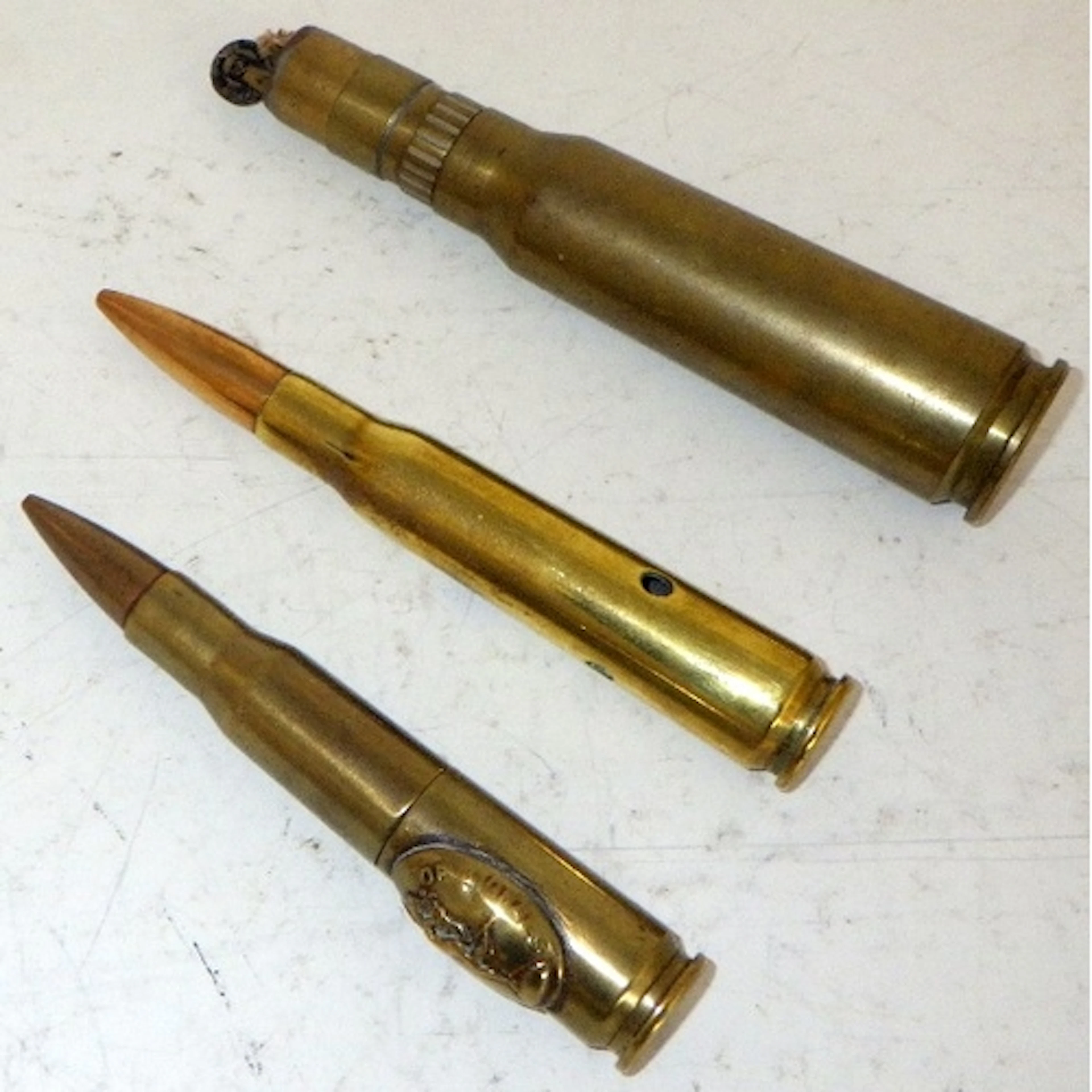 Three Trench Art lighters AF