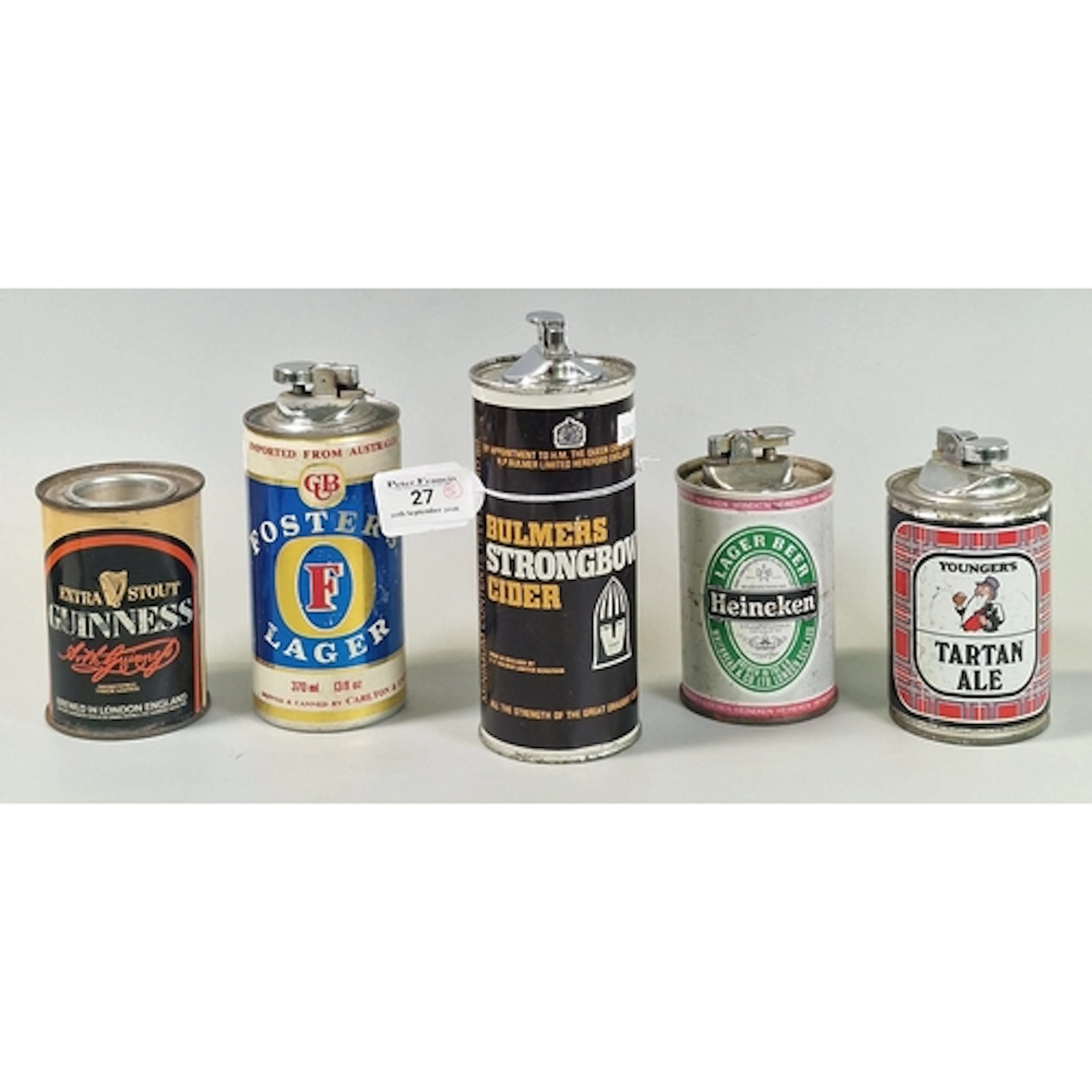 Collection of novelty table lighters in the form of alcoholi...