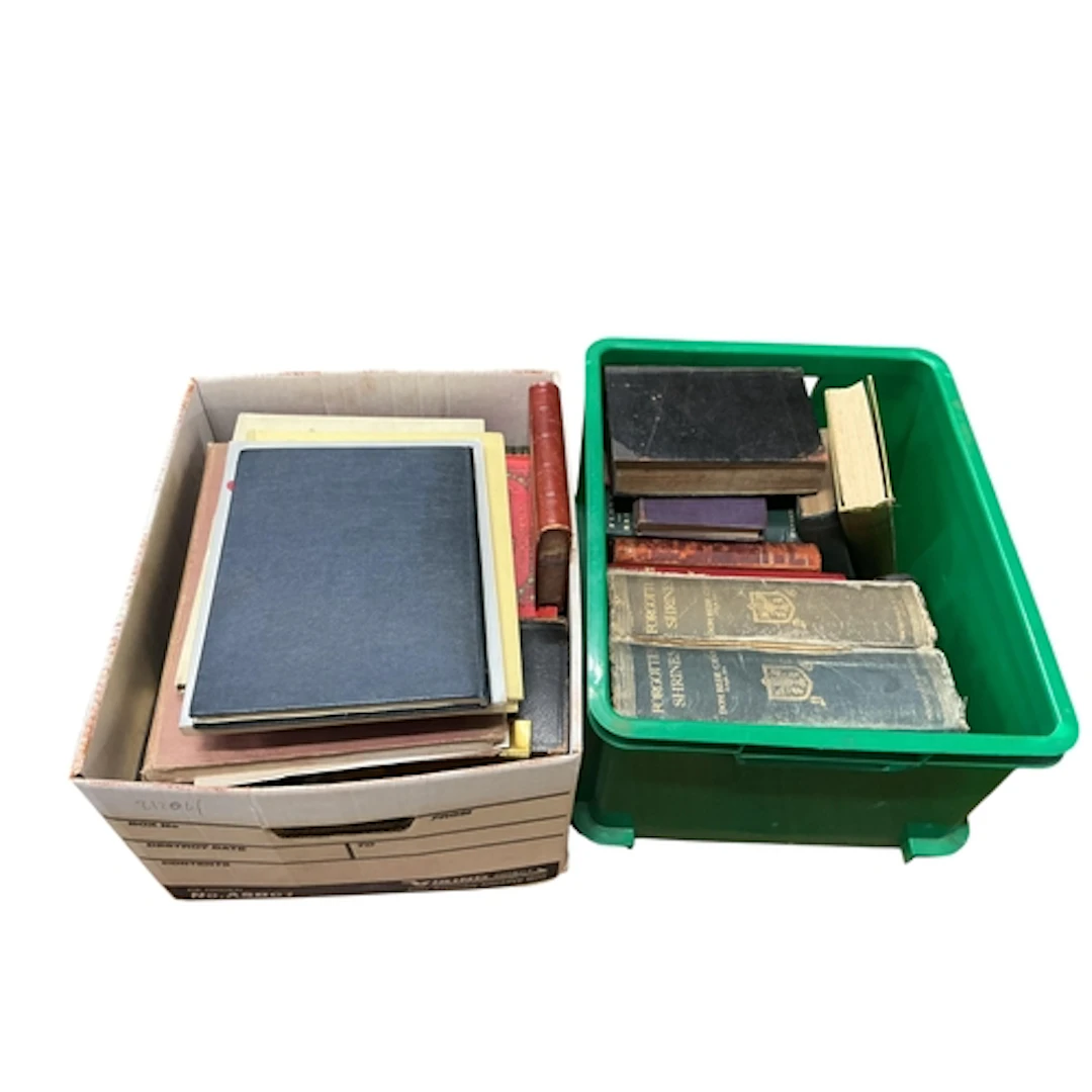 ° ° Two boxes of various books
