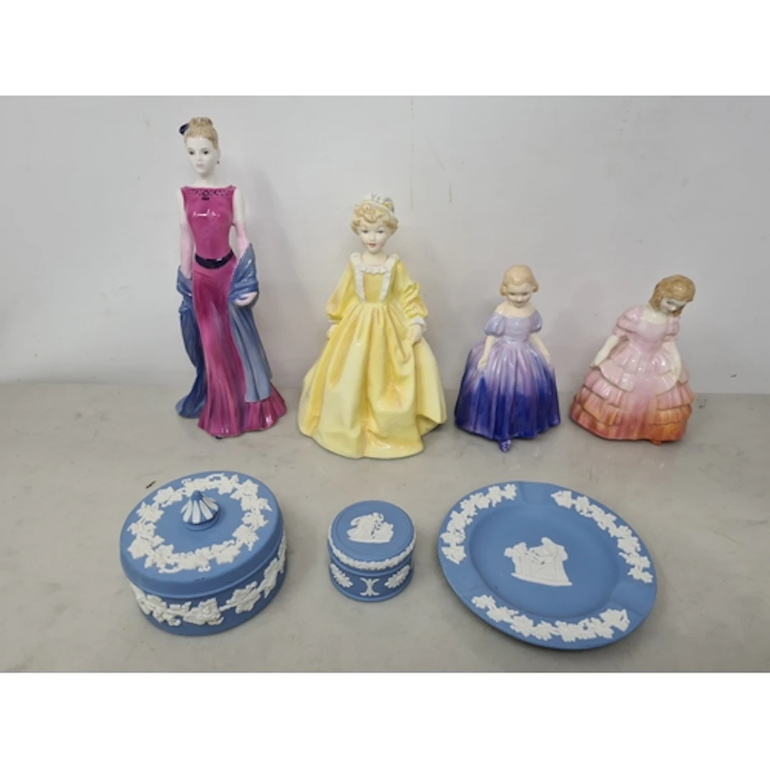 Two Royal Doulton Figures Marie and Rose, Royal Worcester Gr...