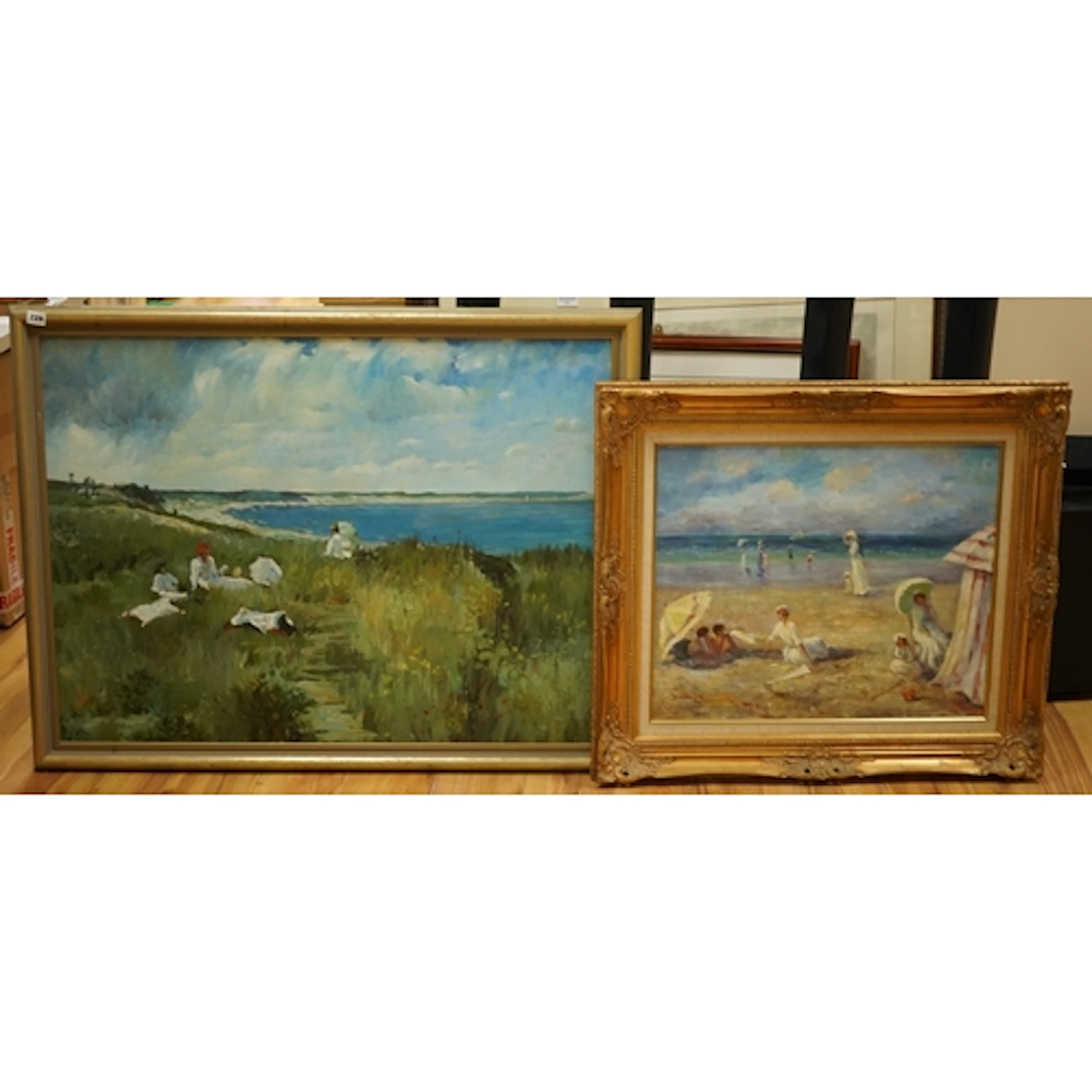 After William Merritt Chase, 'Idle Hours', decorative oil on...