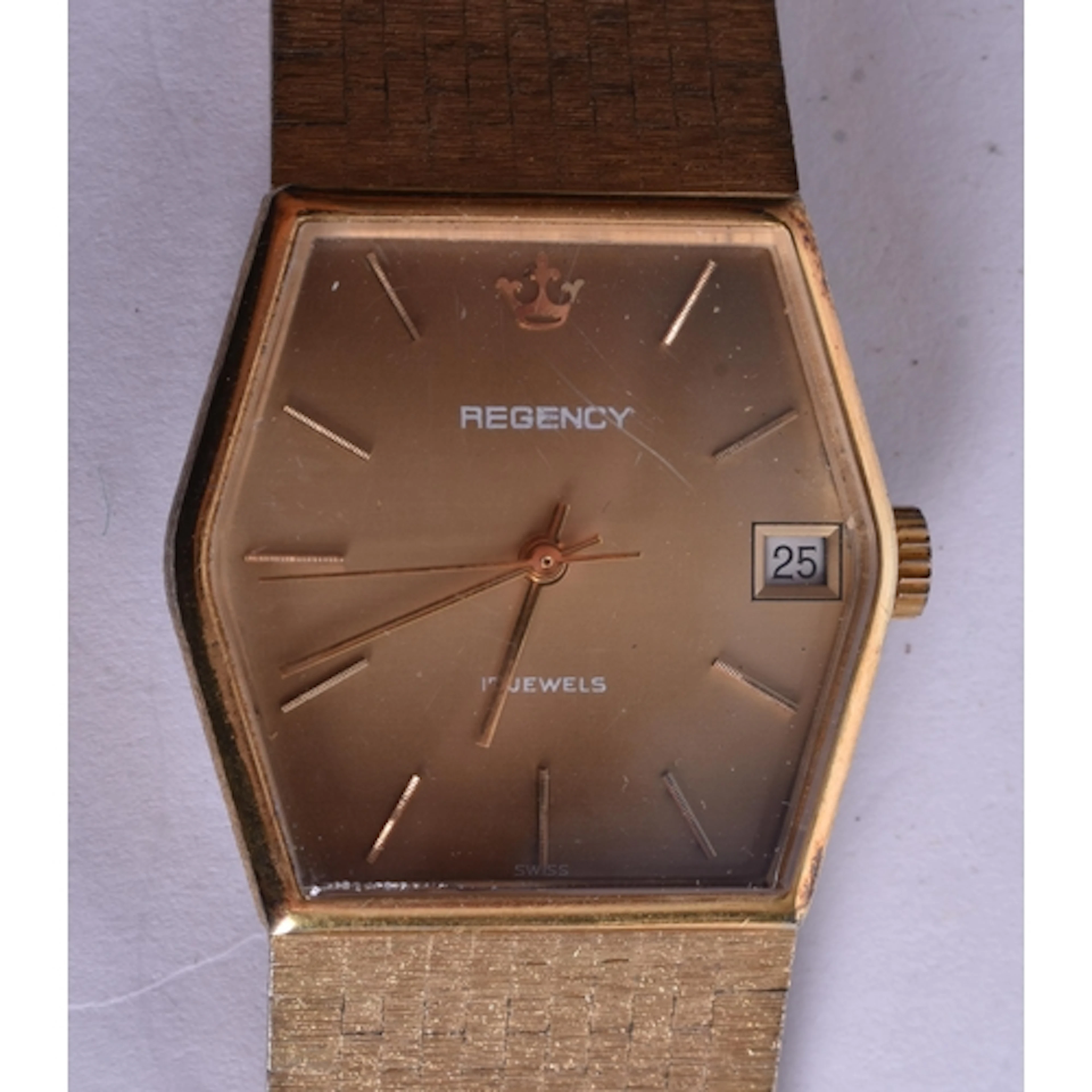 Vintage Regency Octagonal Dial Hand Wind Dress Watch Working...
