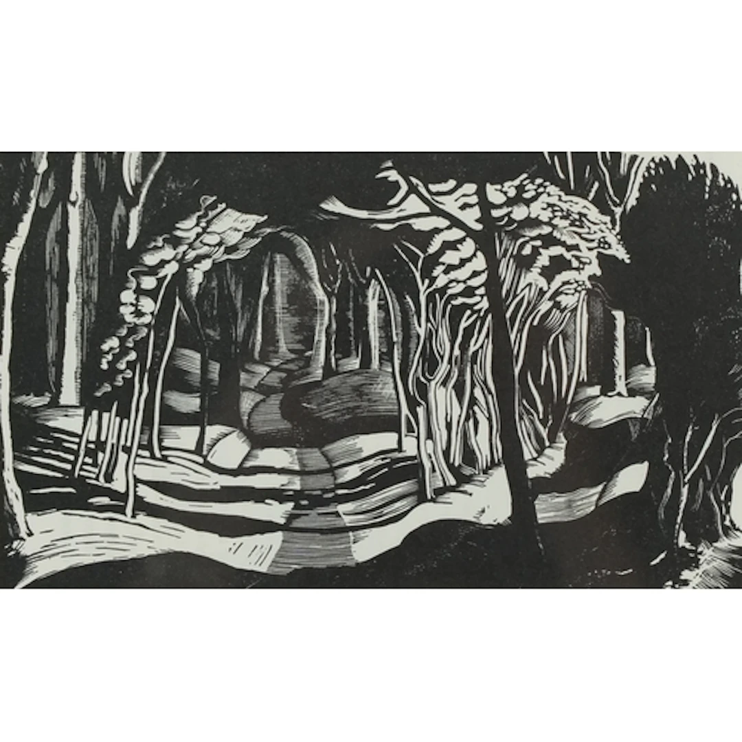 John Nash - Wood Interior, 20th century wood engraving from ...