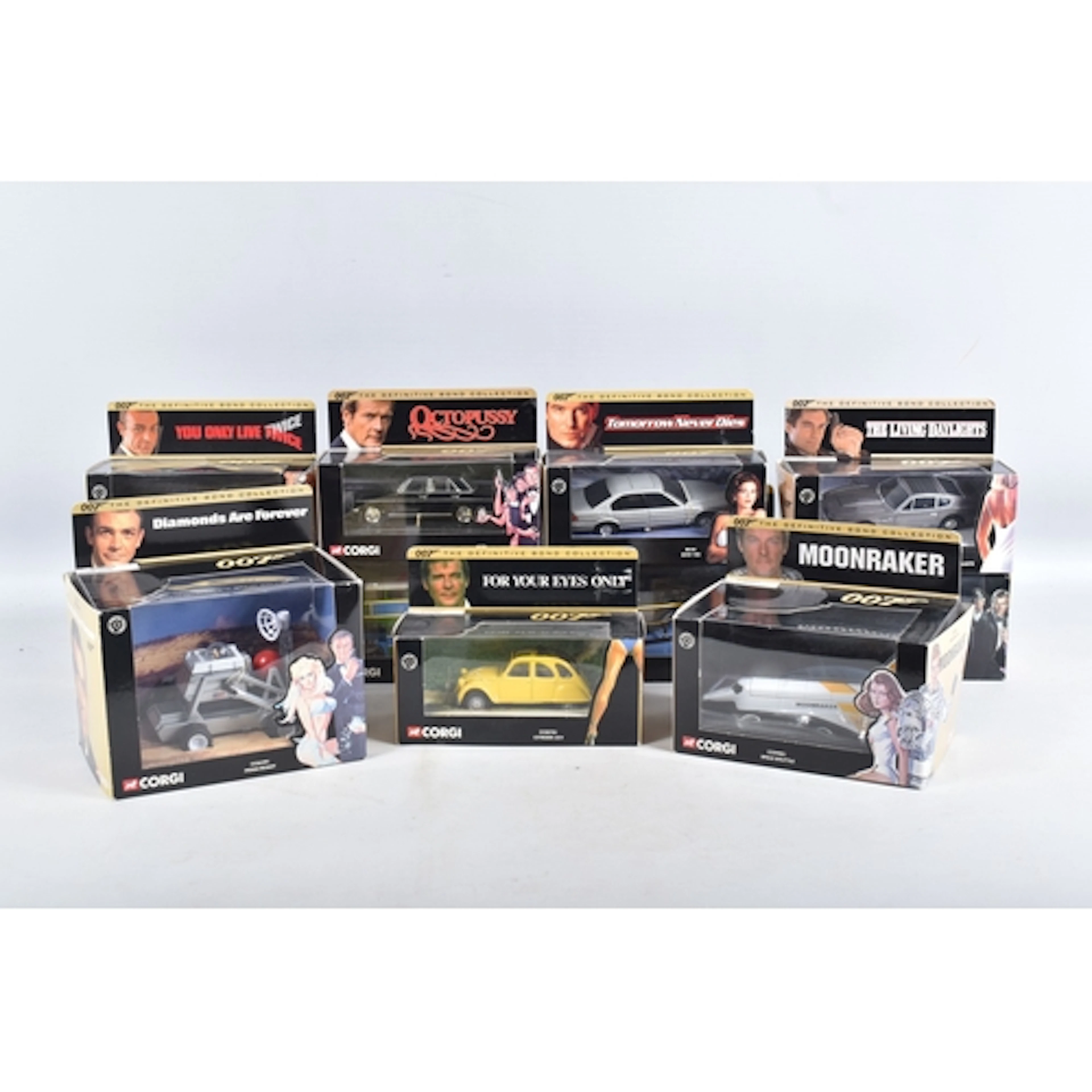 ELEVEN BOXED CORGI DEFINITIVE BOND COLLECTION JAMES BOND 007...