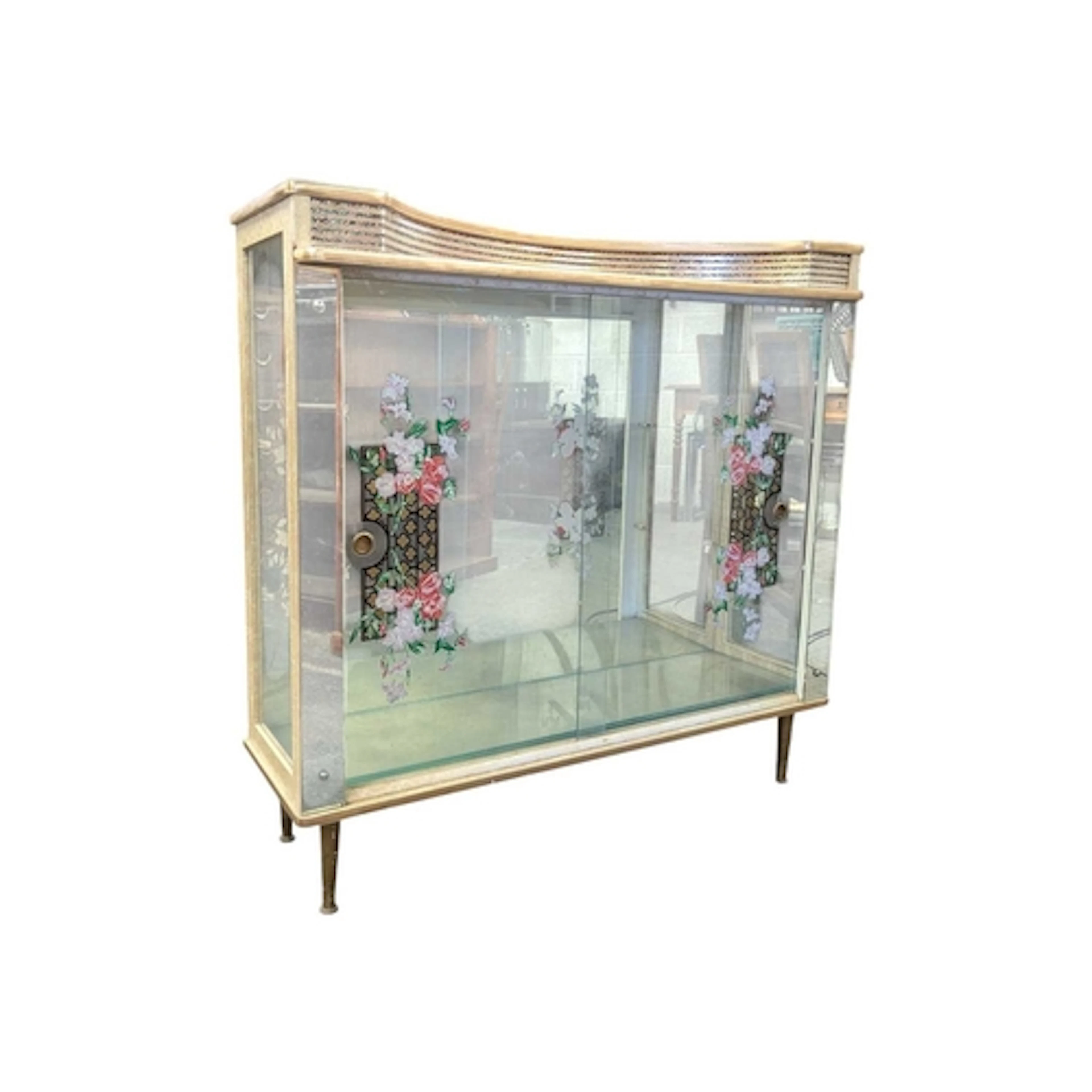 A retro mid 20th circa 1960s century display cabinet. The ca...