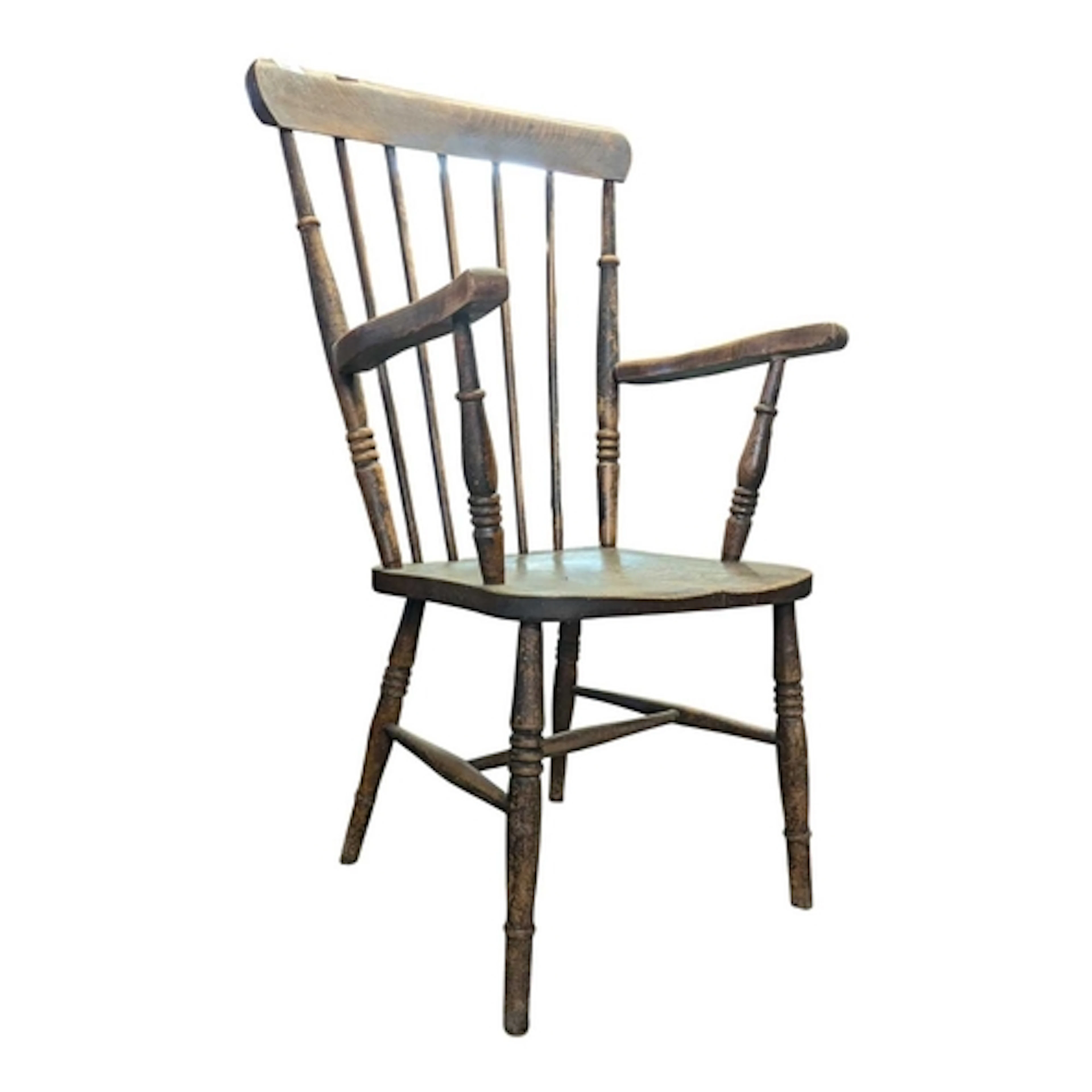 A 19th century Victorian ash & elm Windsor armchair. Spi...