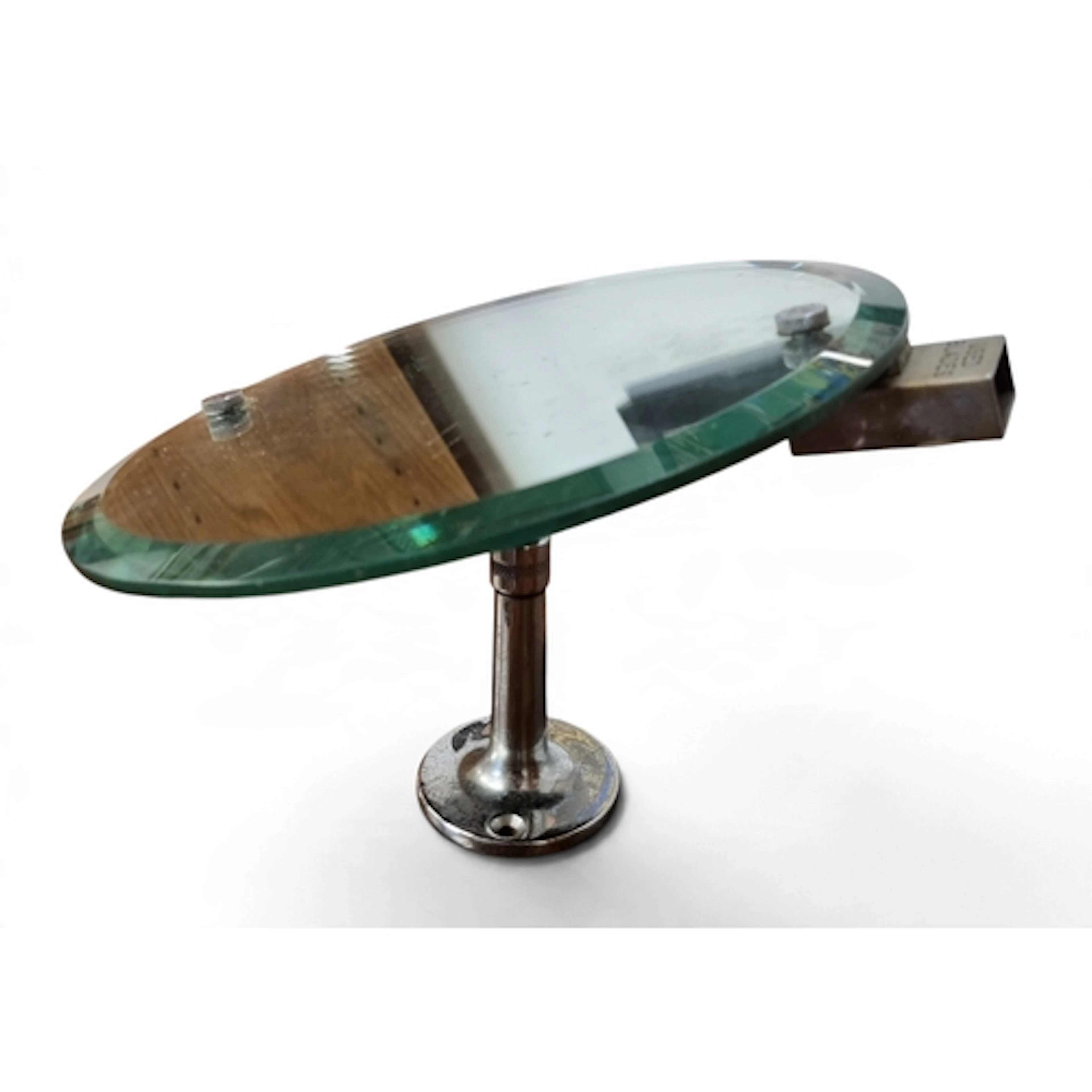 A 1930's integrated Shaving Mirror with chrome attachments a...