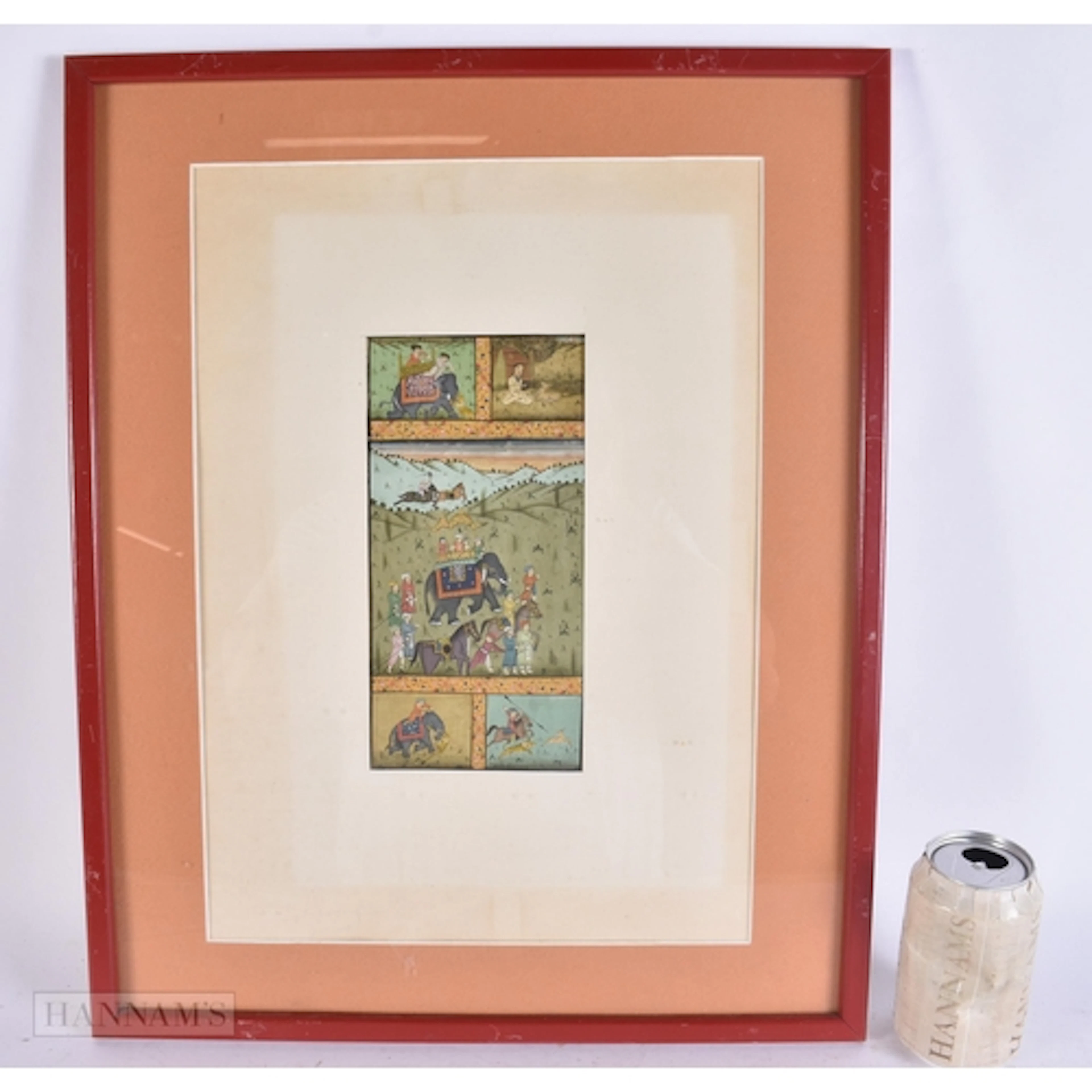 Indian School (Early 20th Century) Painting, Elephant huntin...