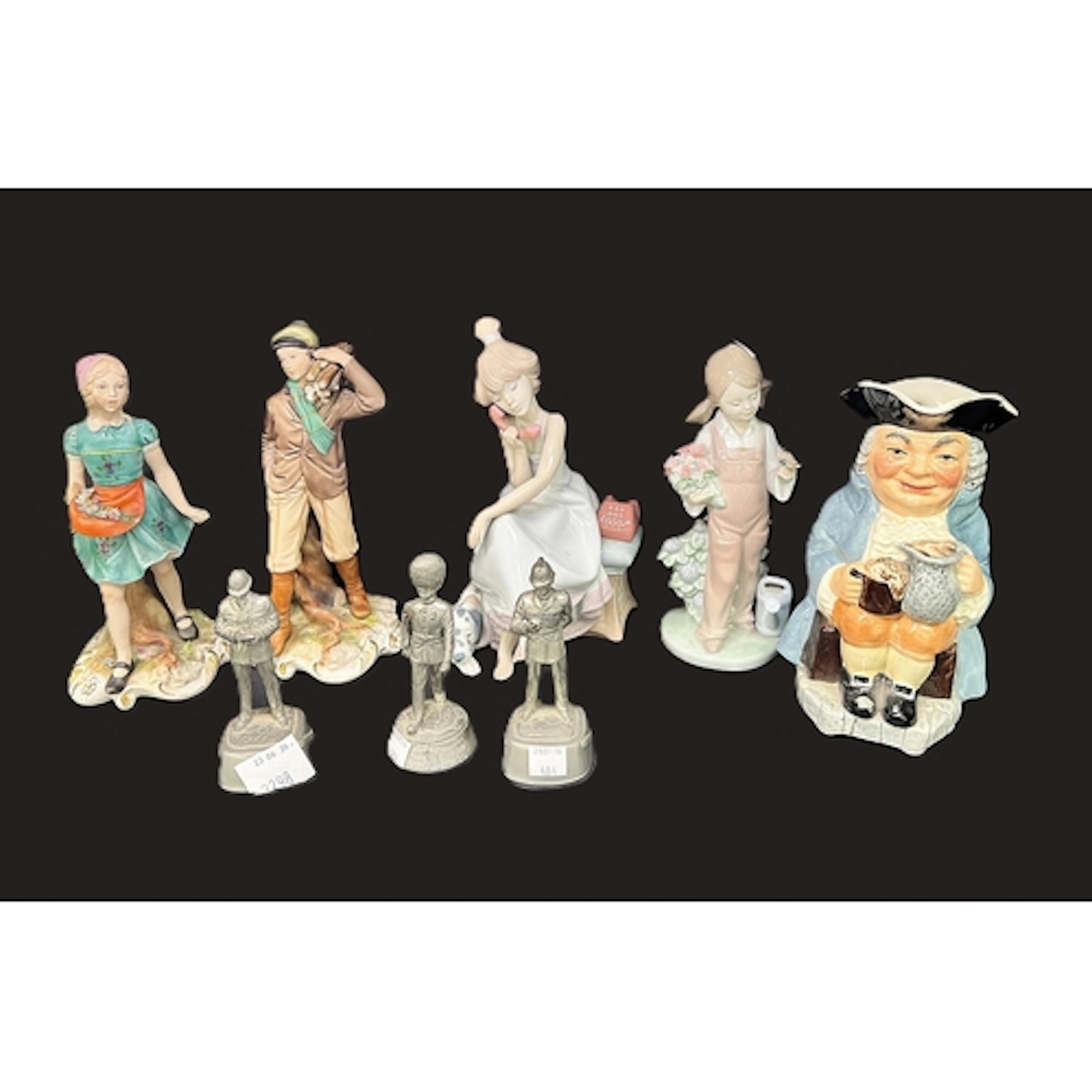 4 China figurines including 2 Lladro and 2 Capodimonte and a...