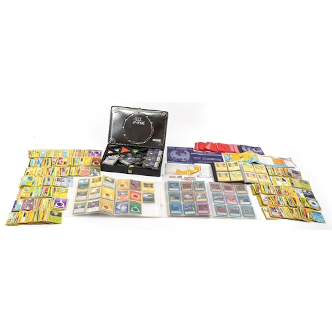 Large collection of 1990s and later Pokemon and Yu-Gi-Oh tra...