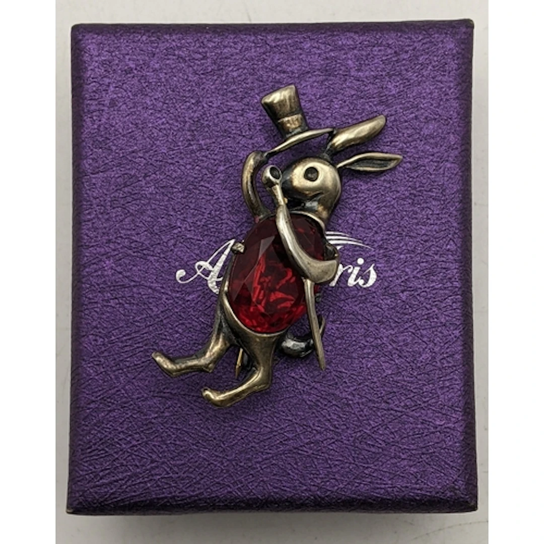 A sterling silver Norma 'Jelly Belly' rabbit brooch A/F Loca...