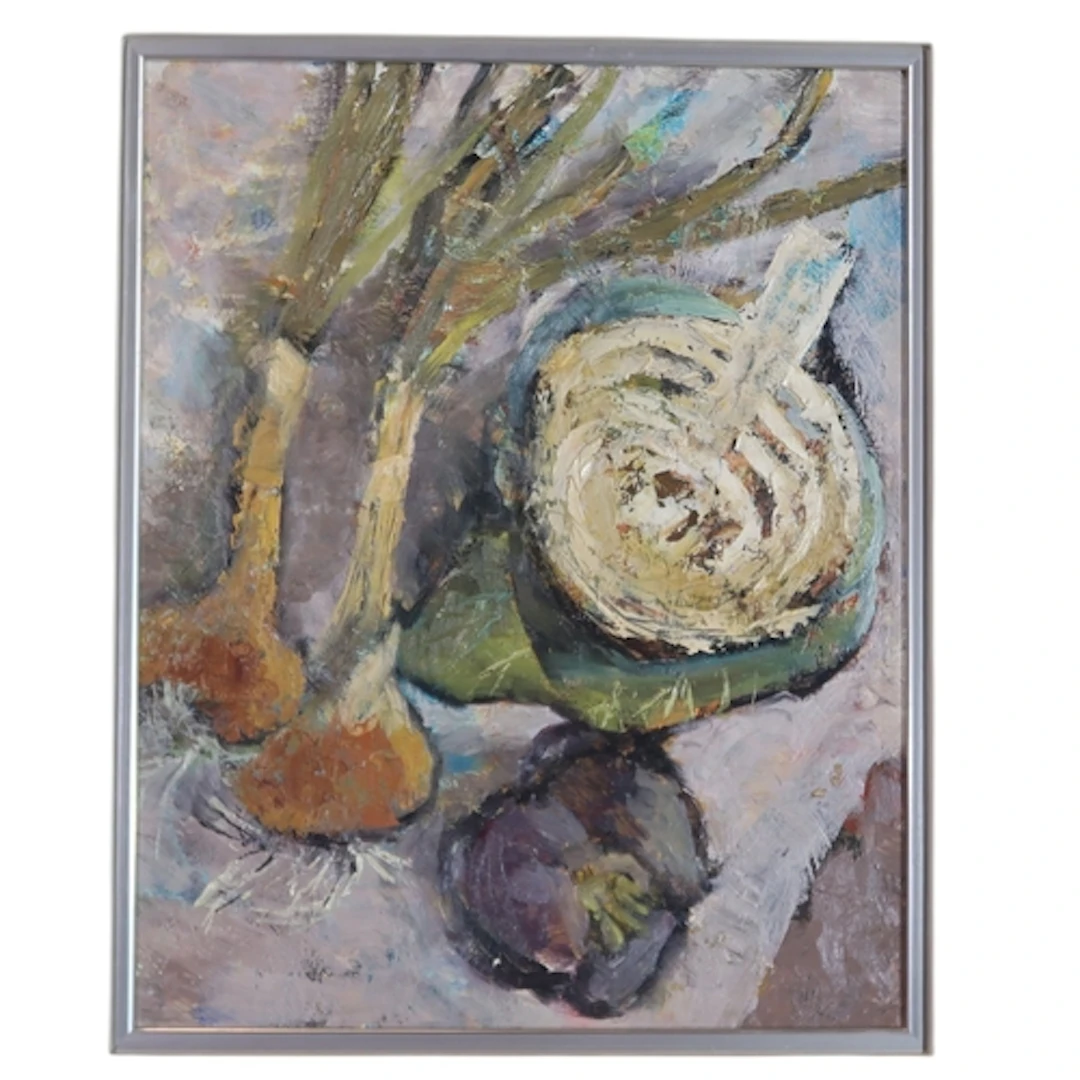 CONTEMPORARY SCHOOL STILL LIFE WITH AUTUMN VEGETA...