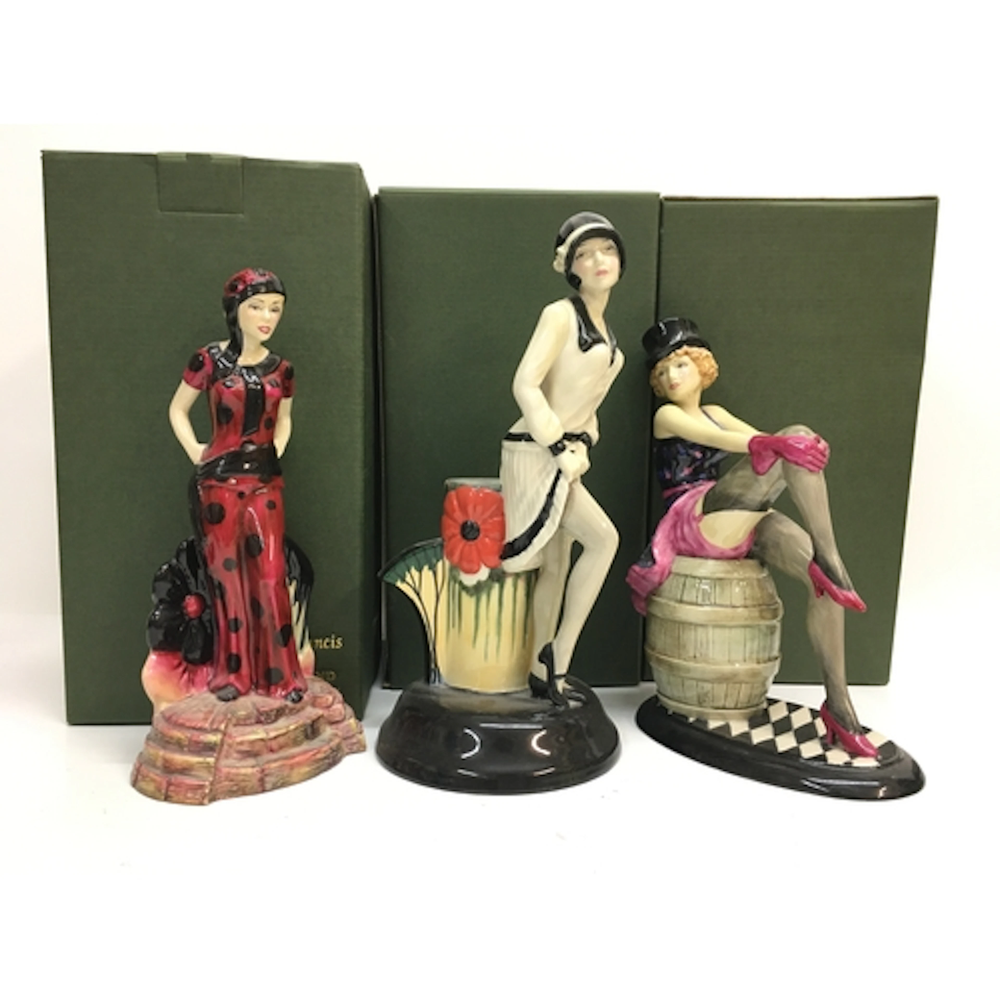 Boxed porcelain Peggy Davis figures Charlie Guild Piece 1998...