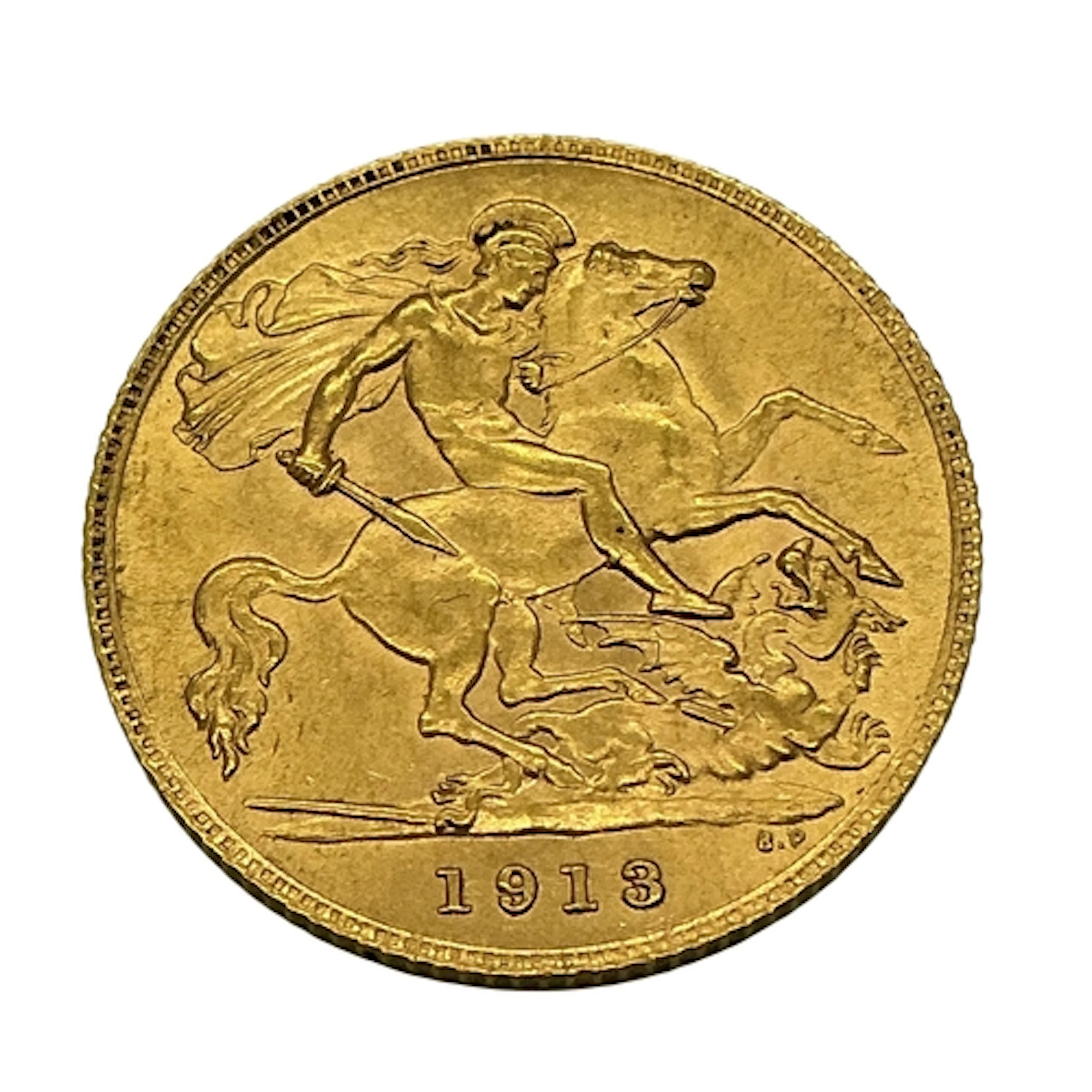 1913 George V Gold Half Sovereign.