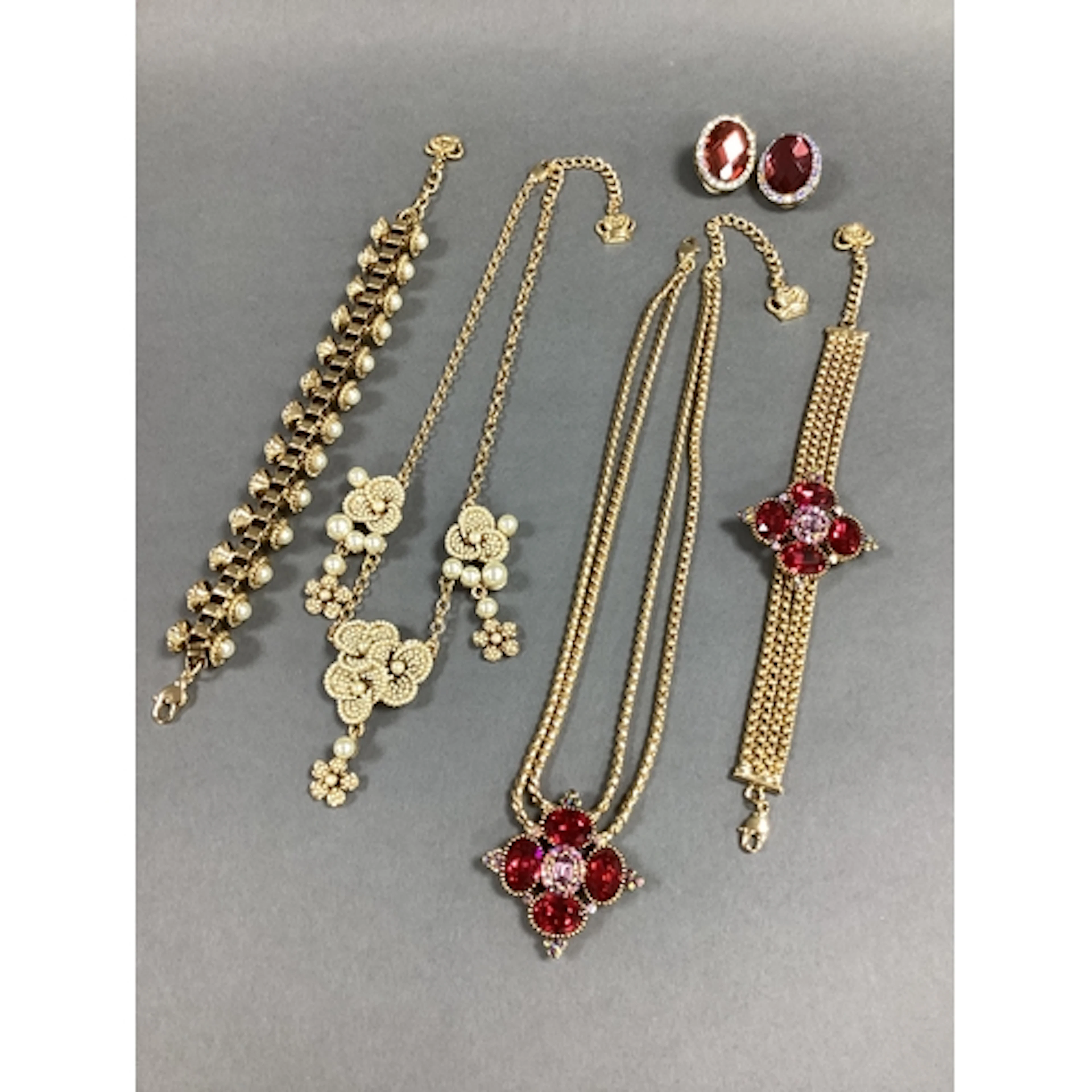 Butler & Wilson; A Double Row Gilt Coloured Fancy Link Neckl...