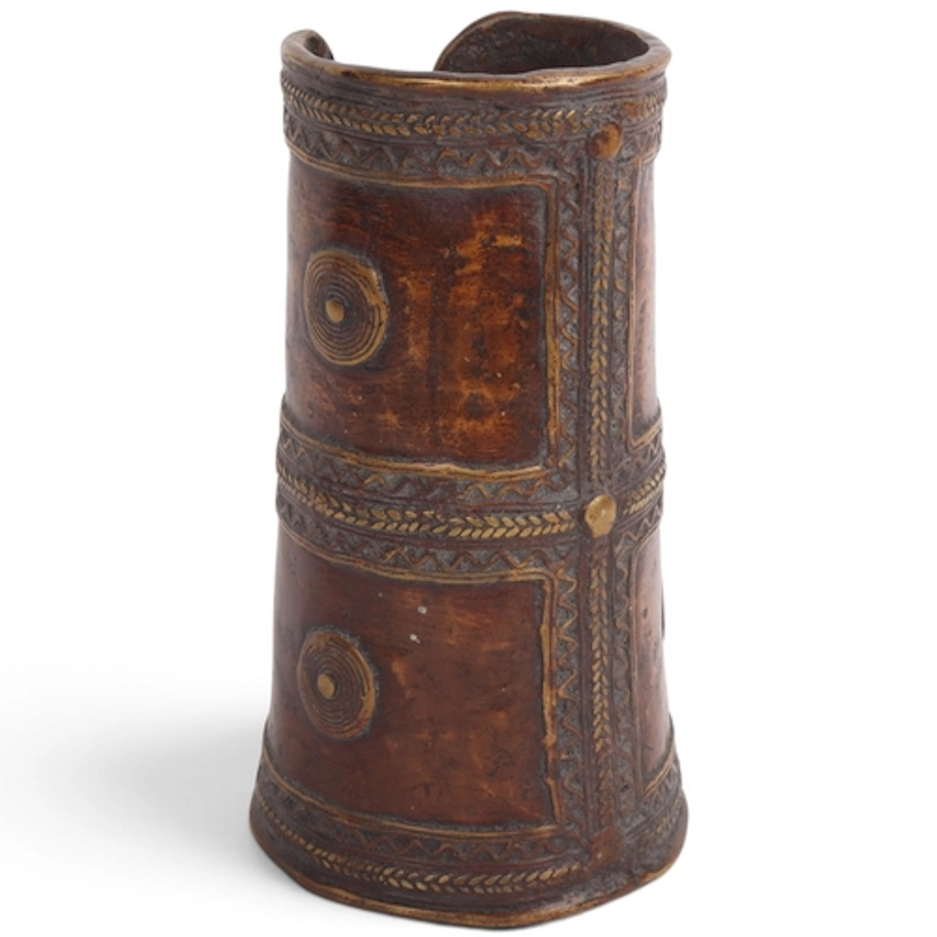 An African bronze cuff bracelet, length 21cm