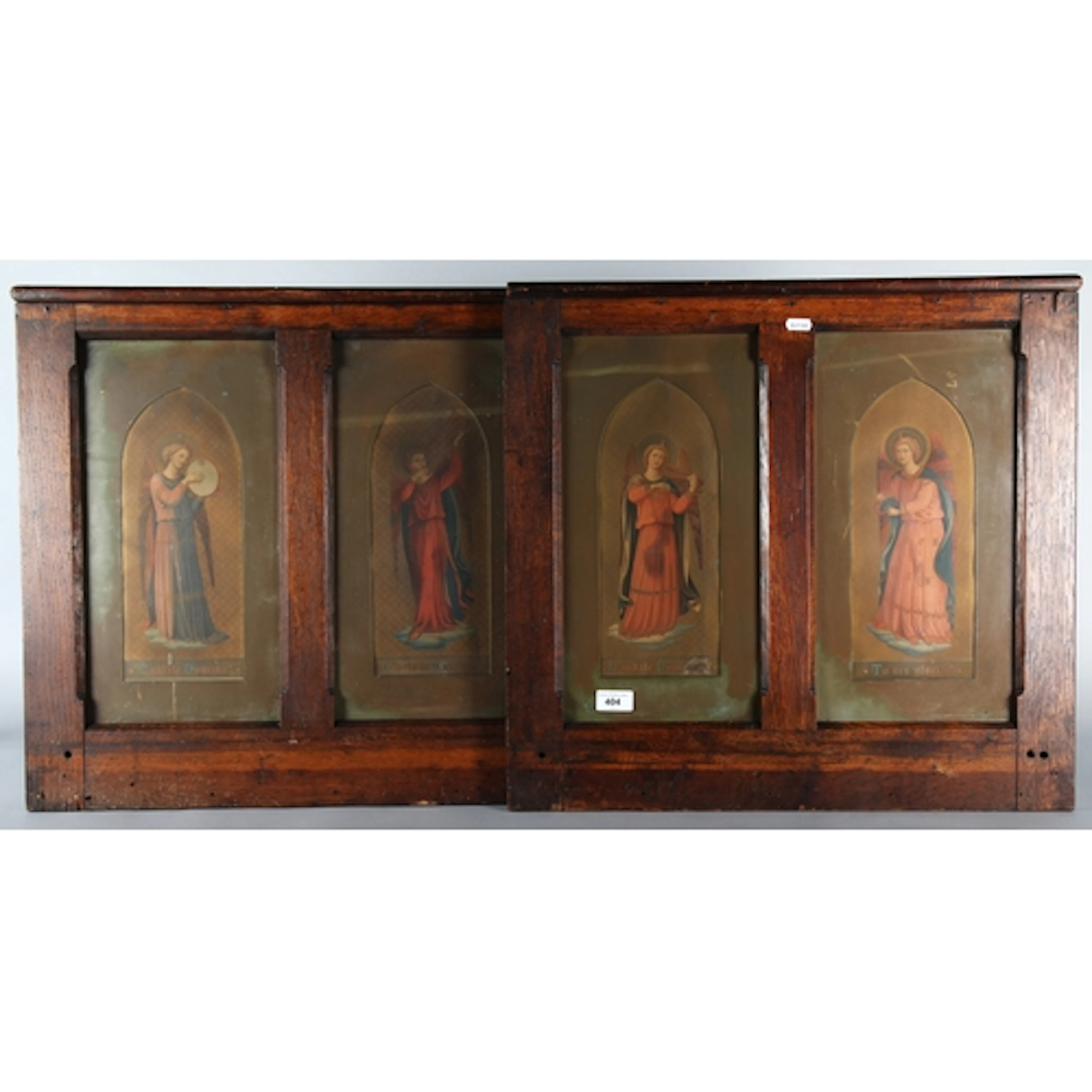 Pair of oak framed Russian Icon prints.