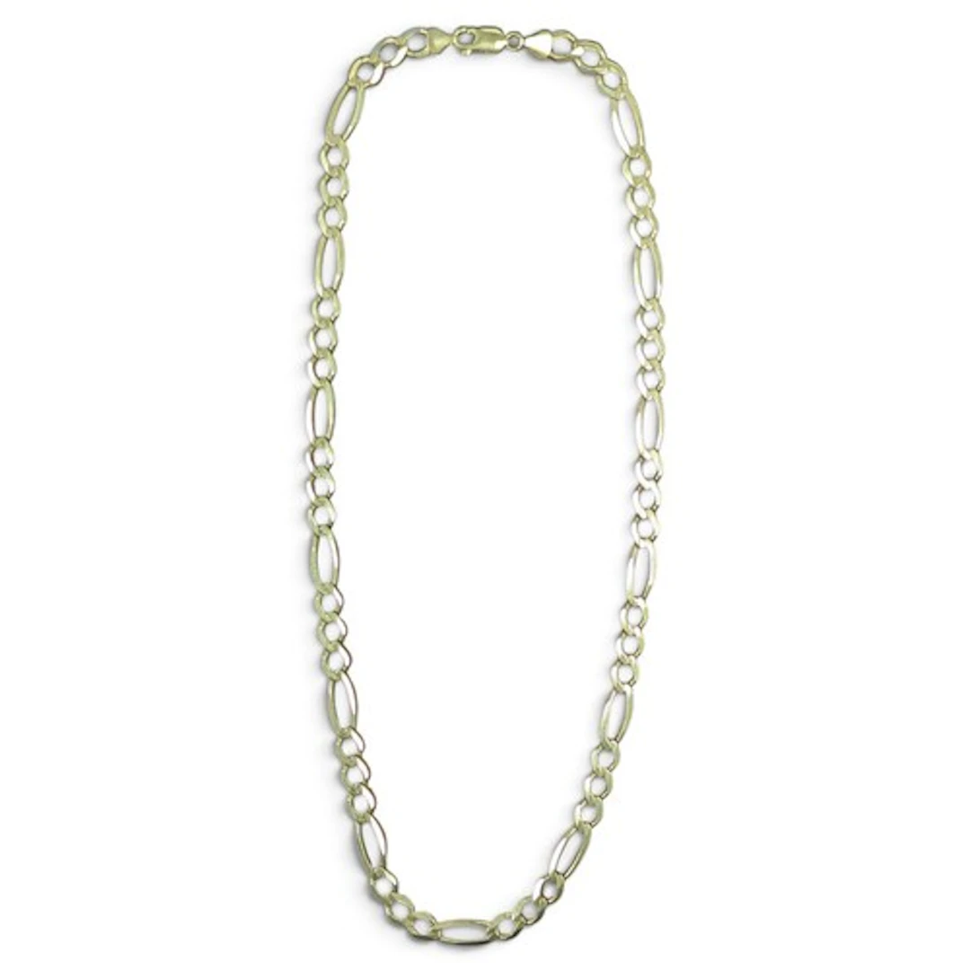 A 9ct gold figaro link necklace, 52cm long, Sheffield import...