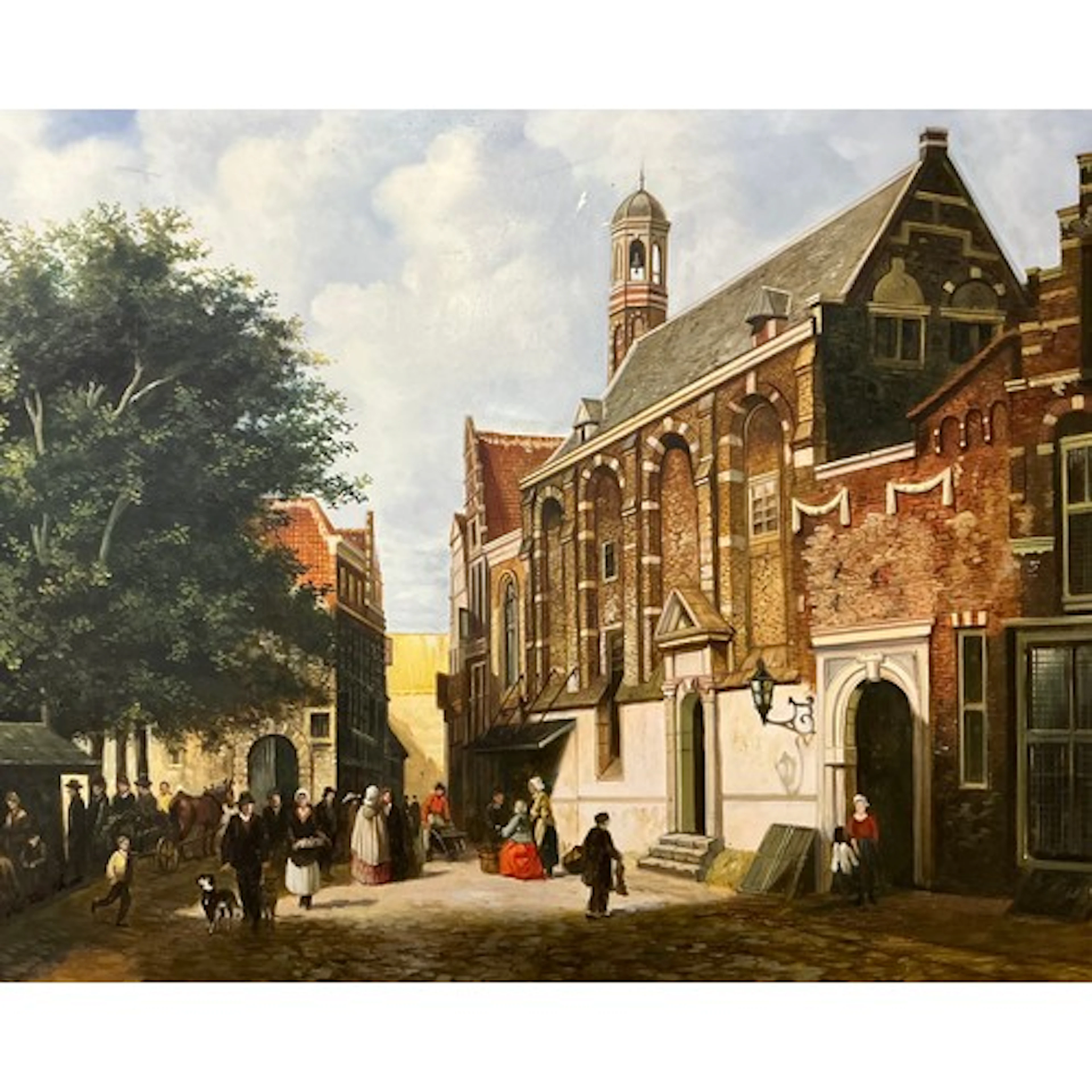 After Cornelis Springer A Dutch Market Town, signed Van De...