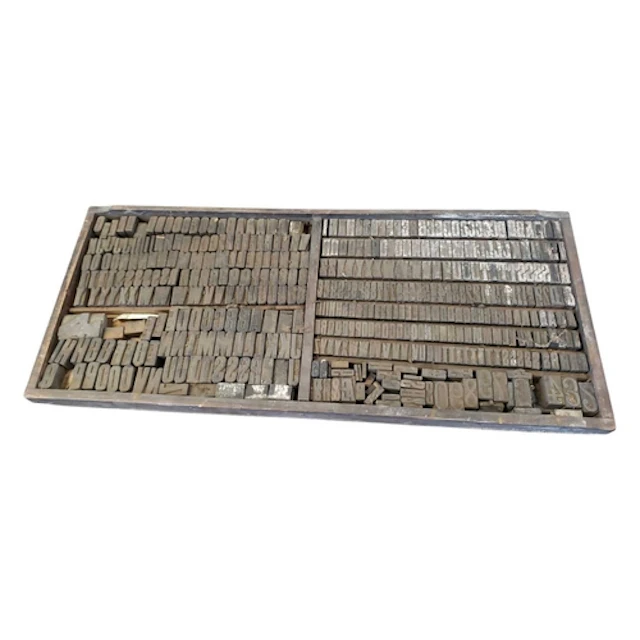 Late 19th / early 20th century printers tray with letter blo...