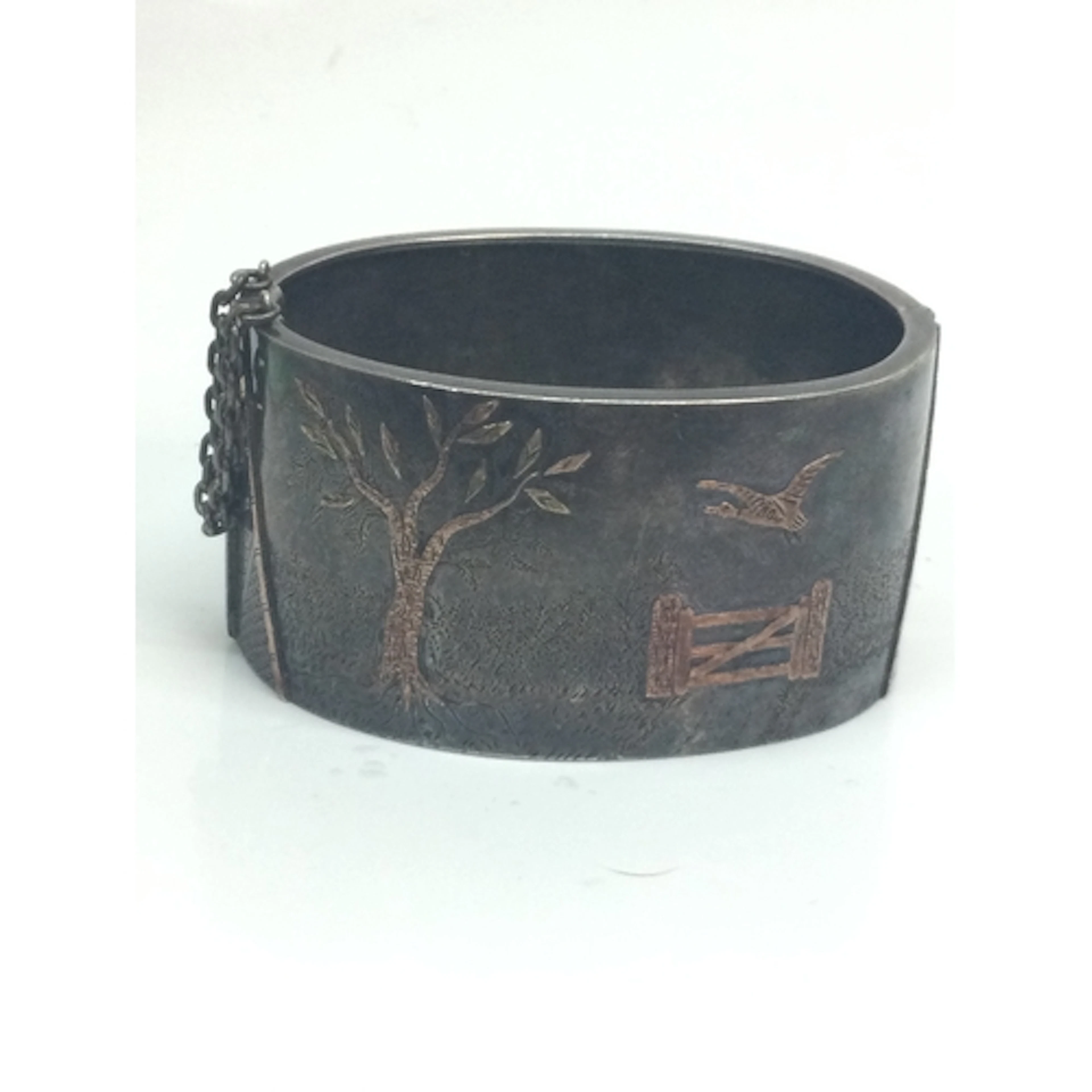 An antique gold and silver bracelet (no dents). 6.5Cm wide&n...