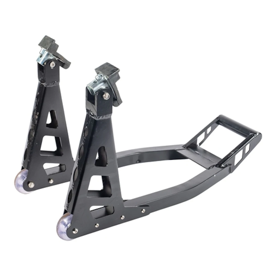 A rear wheel paddock stand, unsigned, black