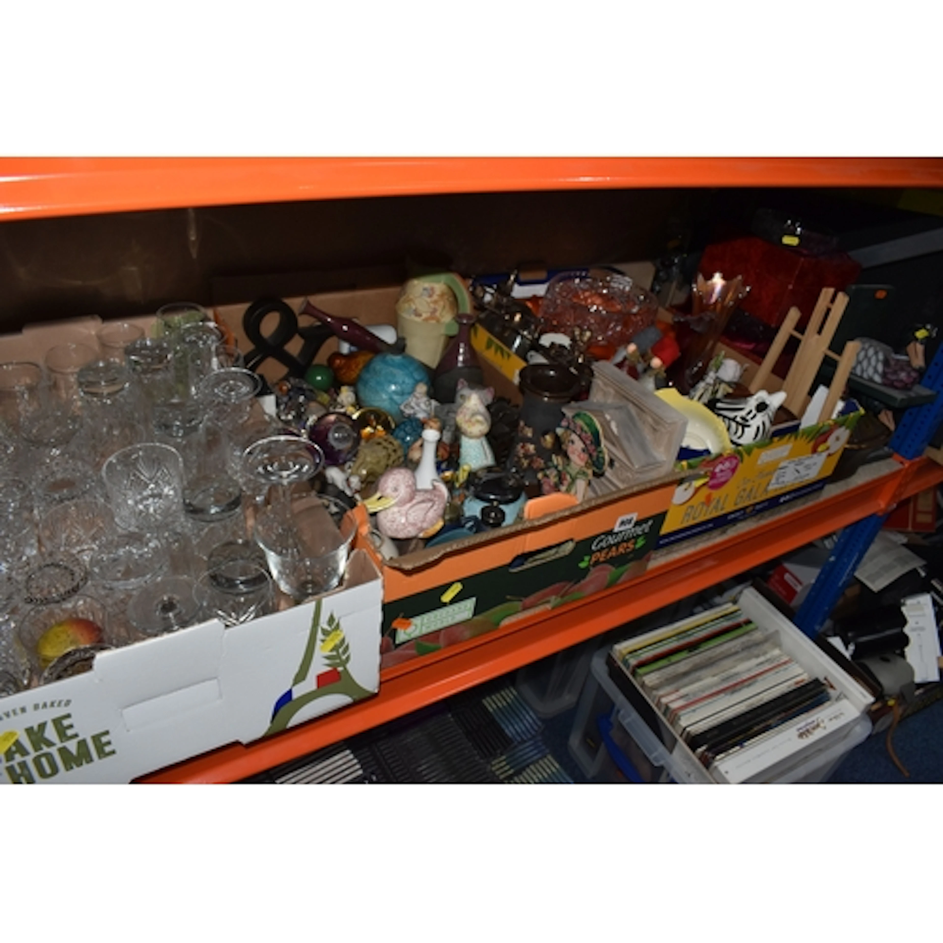 THREE BOXES AND LOOSE ORNAMENTS AND GLASSWARE to include a b...