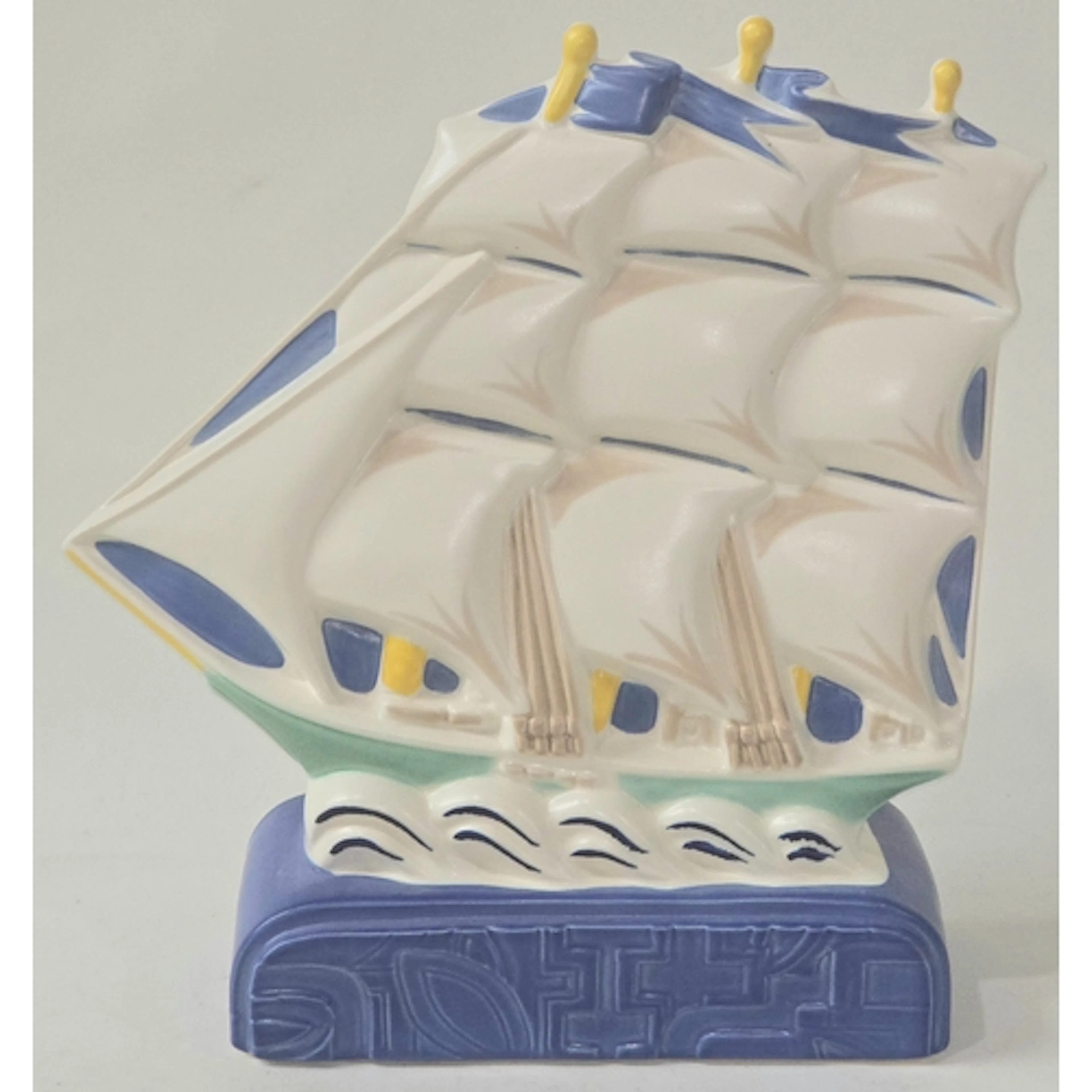Poole Pottery Studio multi-coloured Galleon 1998.