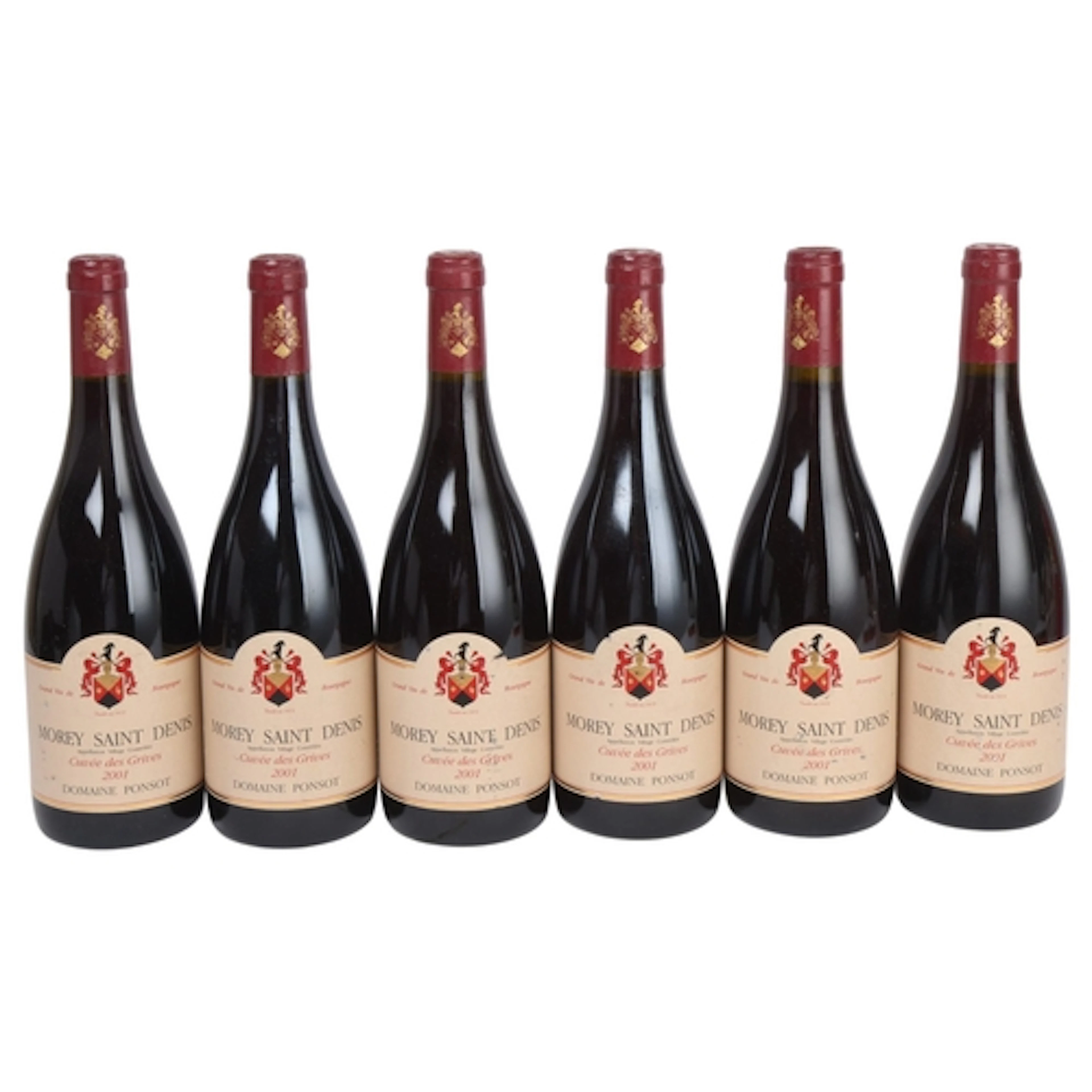 6 bottles of 2001 Domaine Ponsot Morey-Saint-Denis "Cuvee de...