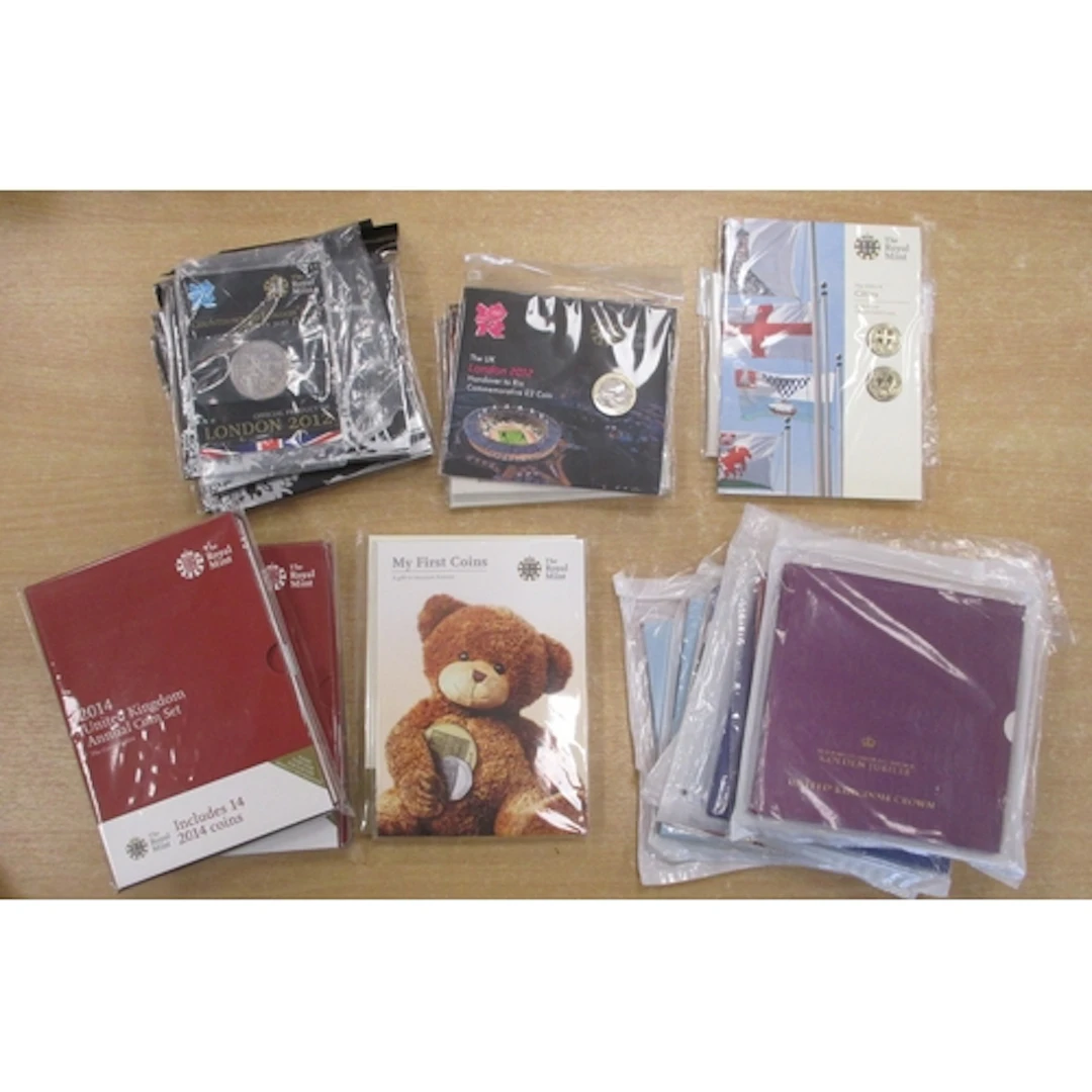 Collection includes a range of uncirculated CuNi year sets i...