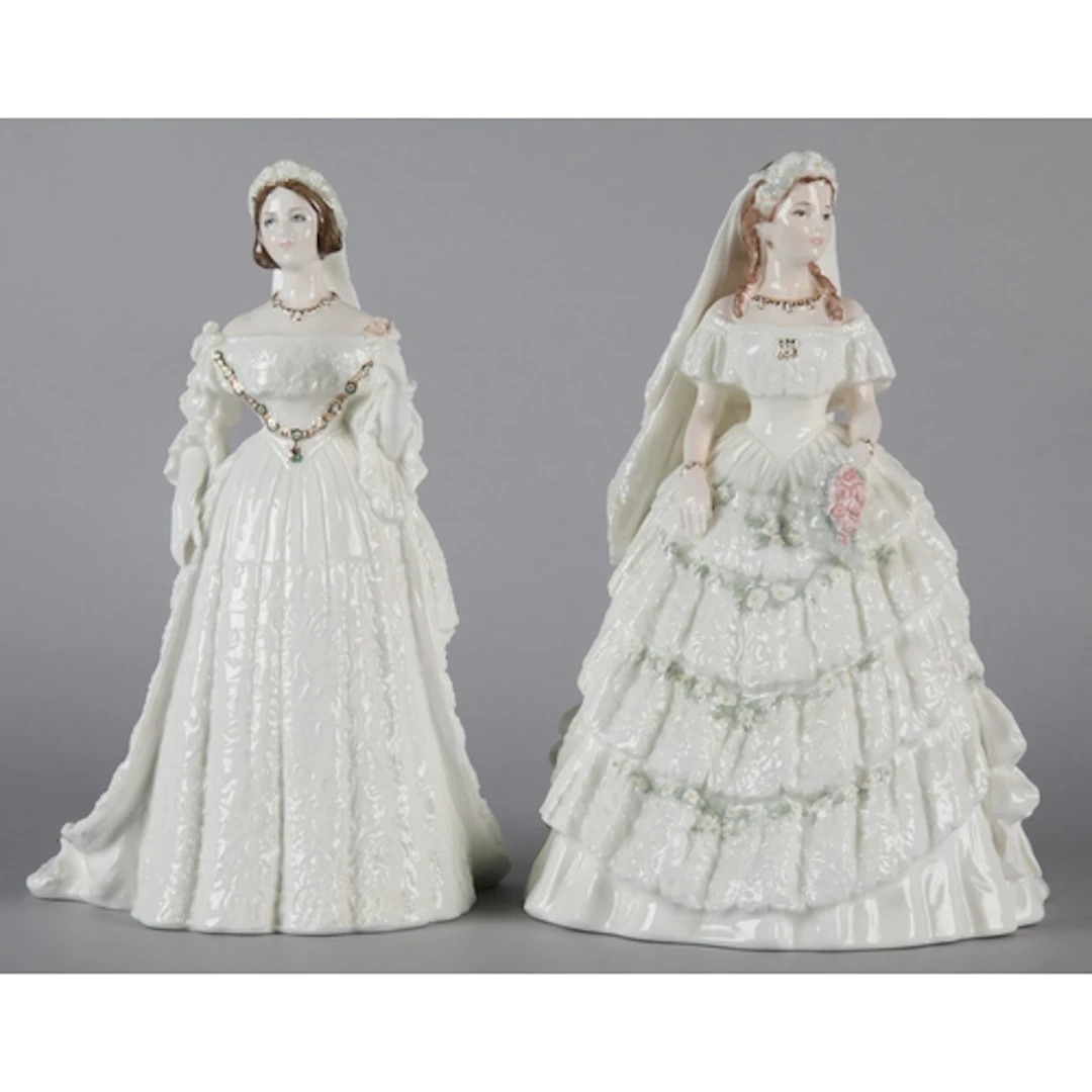 Coalport figures 'Queen Victoria' and 'Princess Alexandra'.