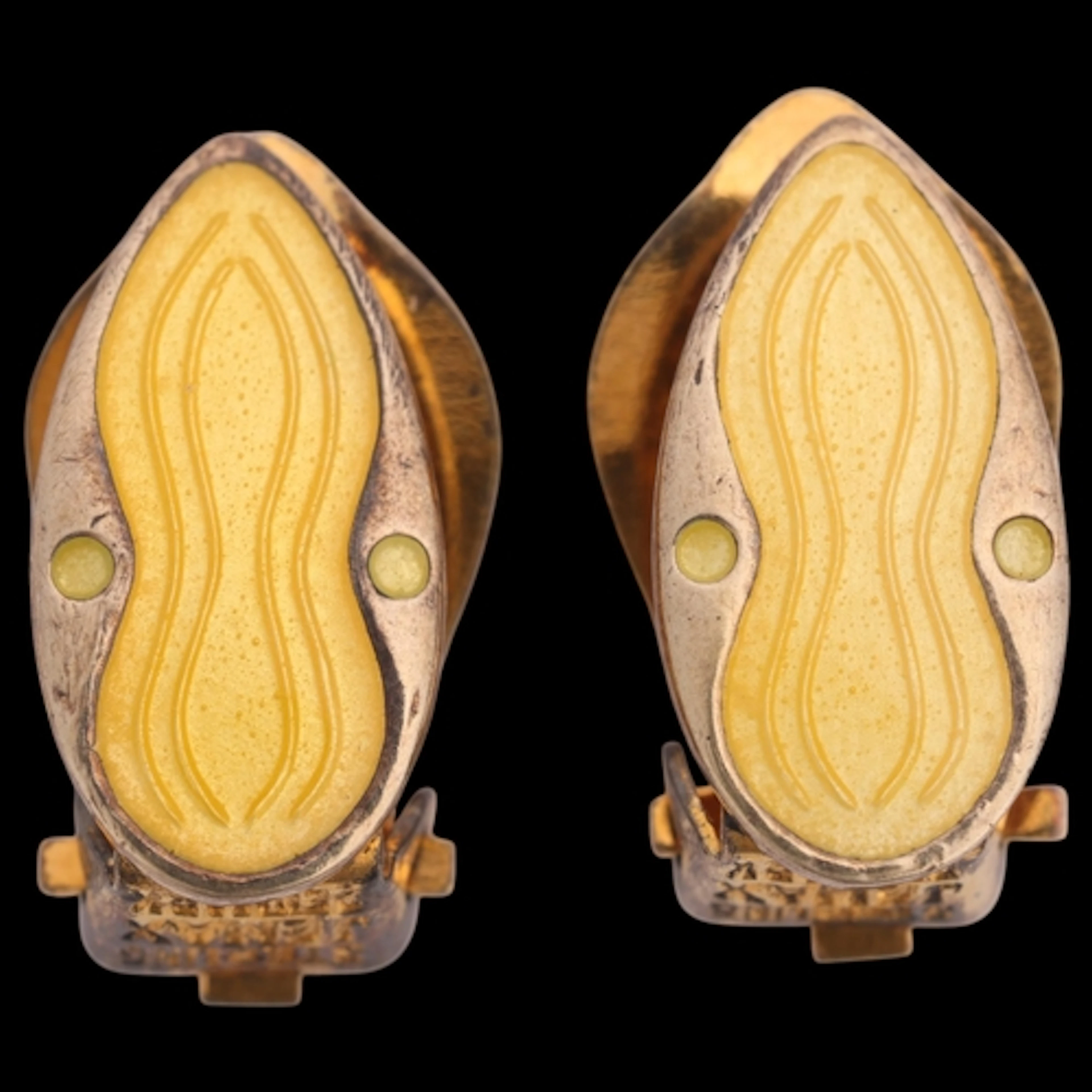 JEMAX - a pair of Danish modernist sterling silver-gilt yell...