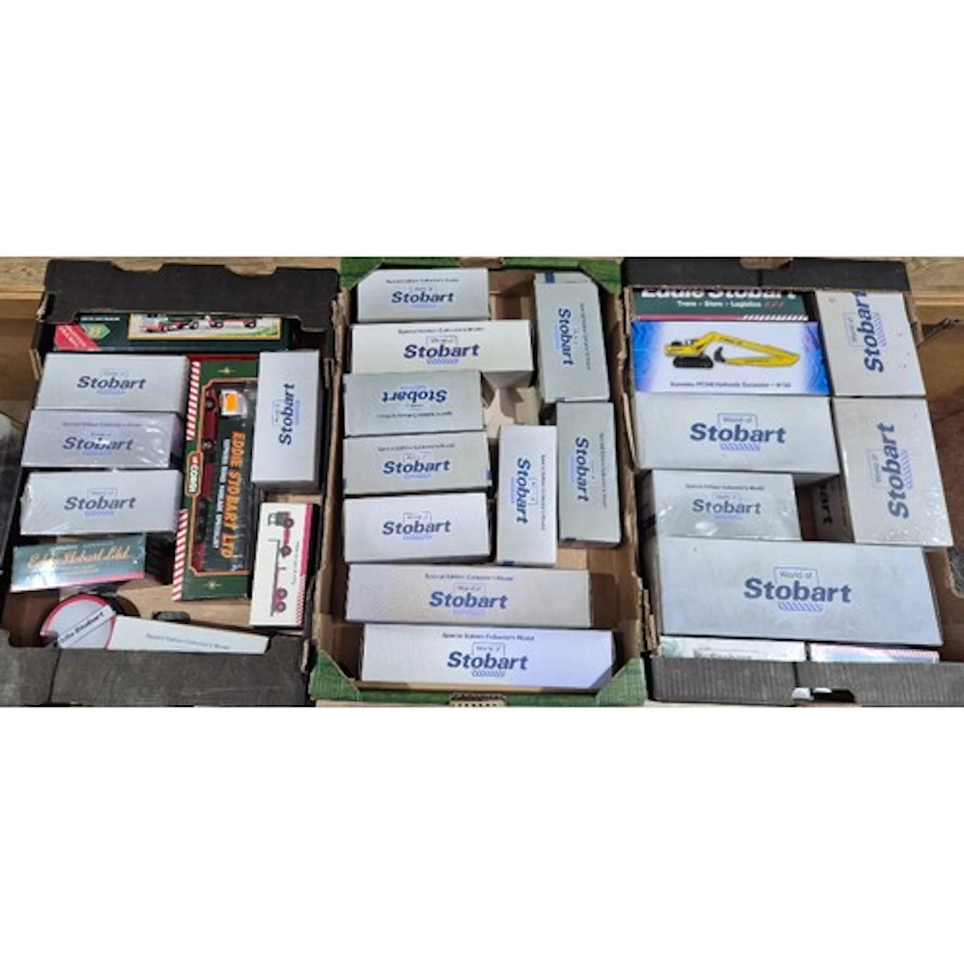 Three boxes of assorted Eddie Stobart diecast vehicles to in...