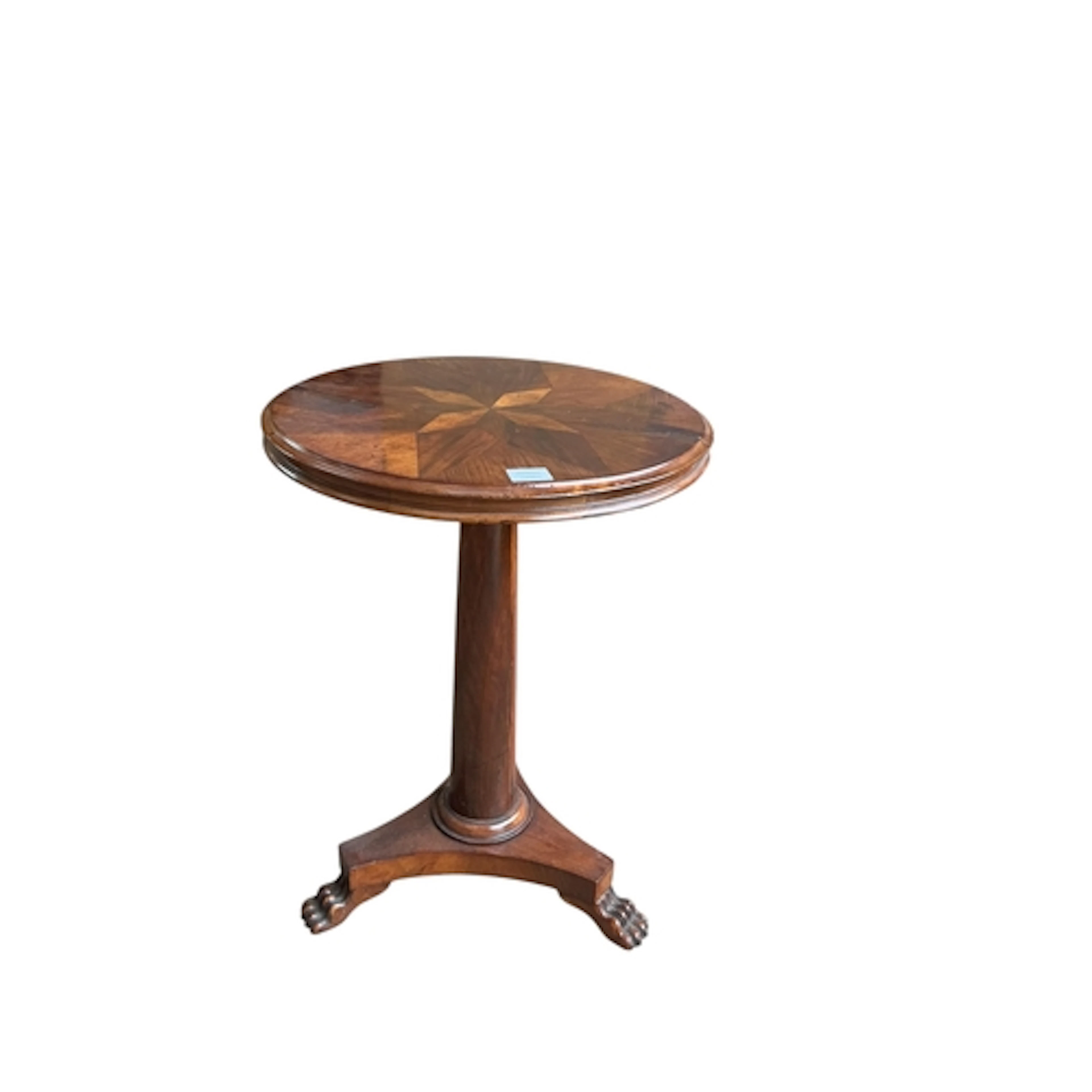 A Victorian circular marquetry wine table, diameter 53cm, he...