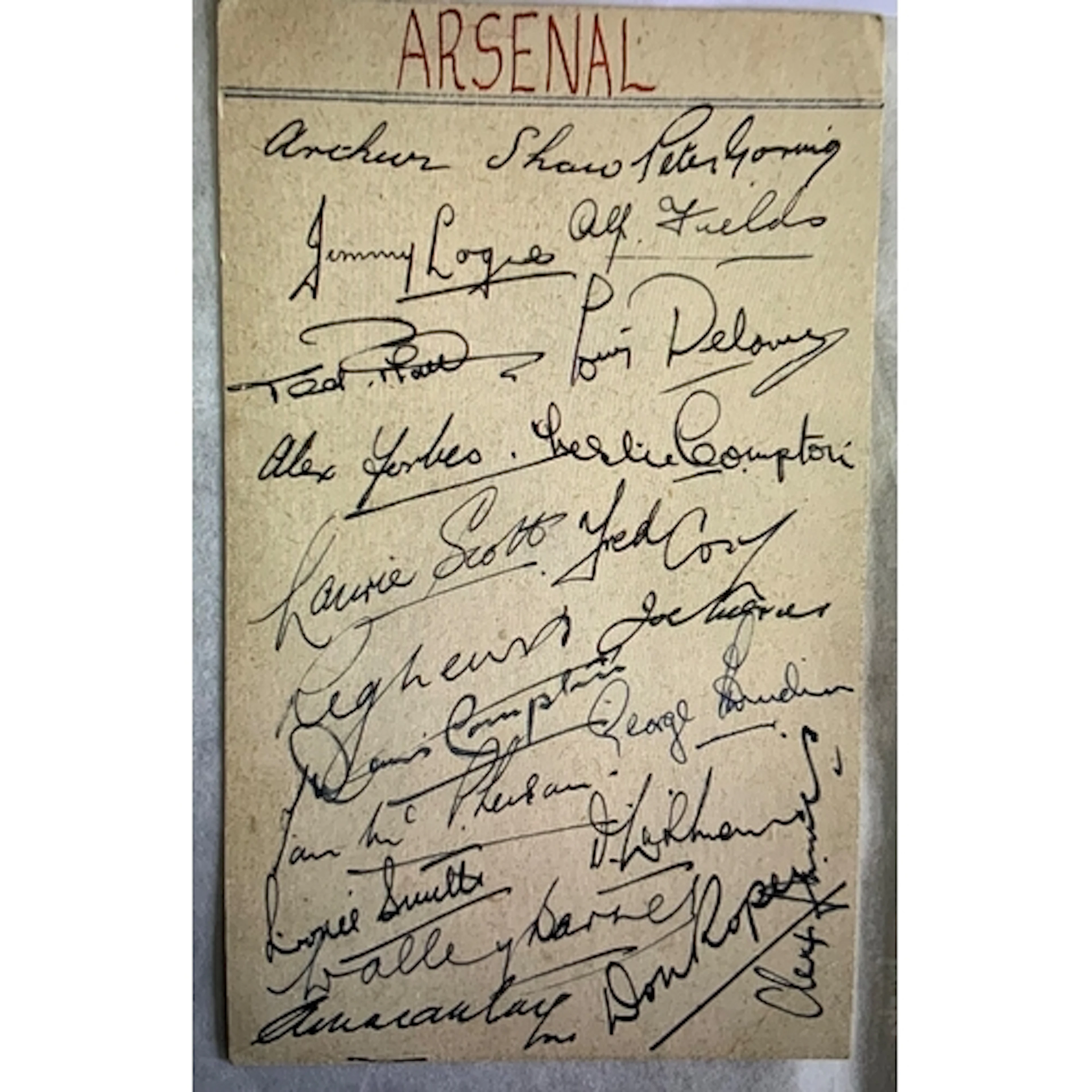 1950 Arsenal FA Cup Autographs + Table Plan: Arsenal beat Li...