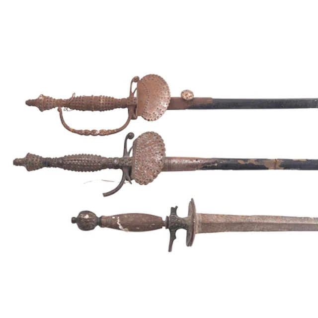 Two 19th Century European Court Swords. Both having 80cm lon...