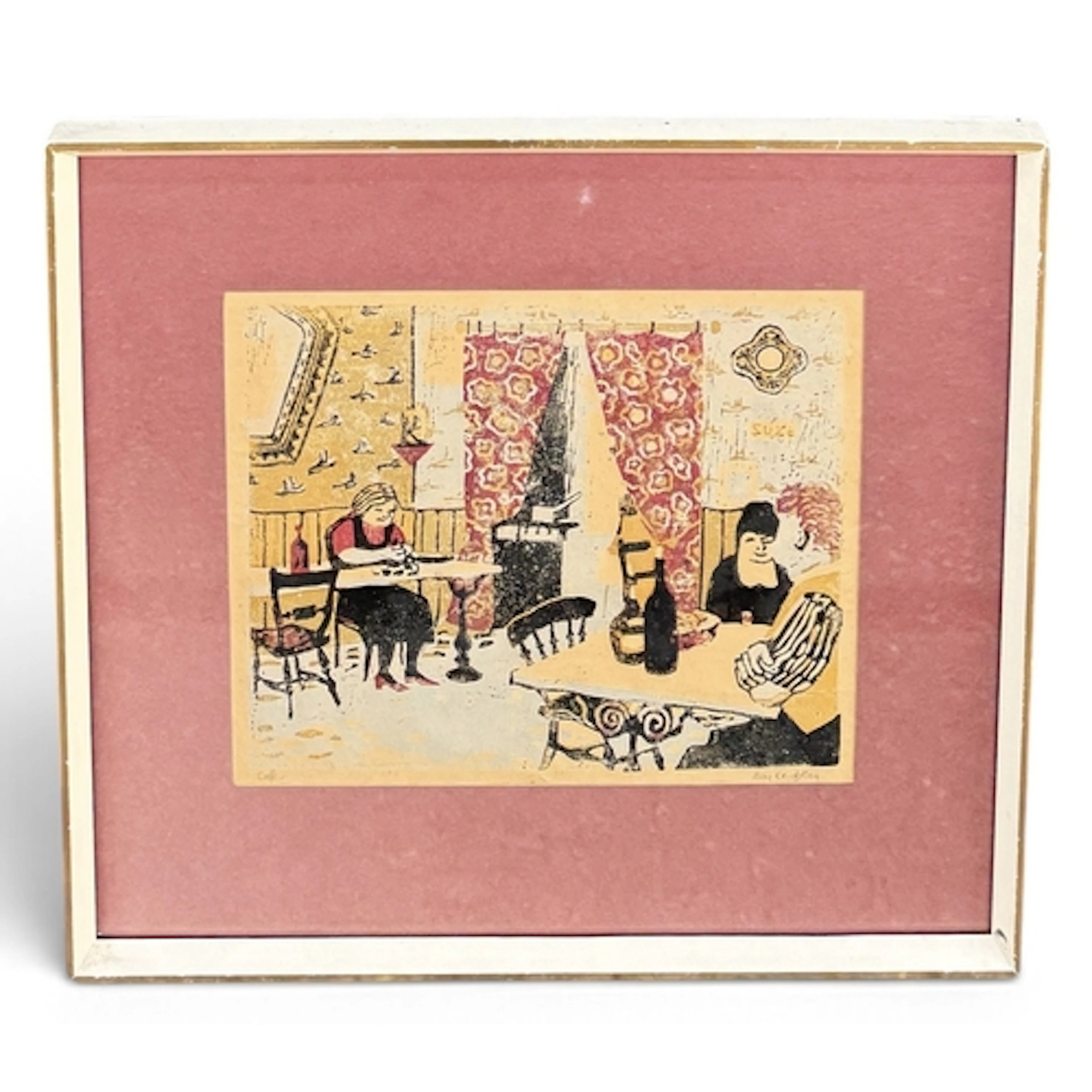 MOY IRIS KEIGHTLEY (1927-1998): CAFE Signed screenprint. 32c...