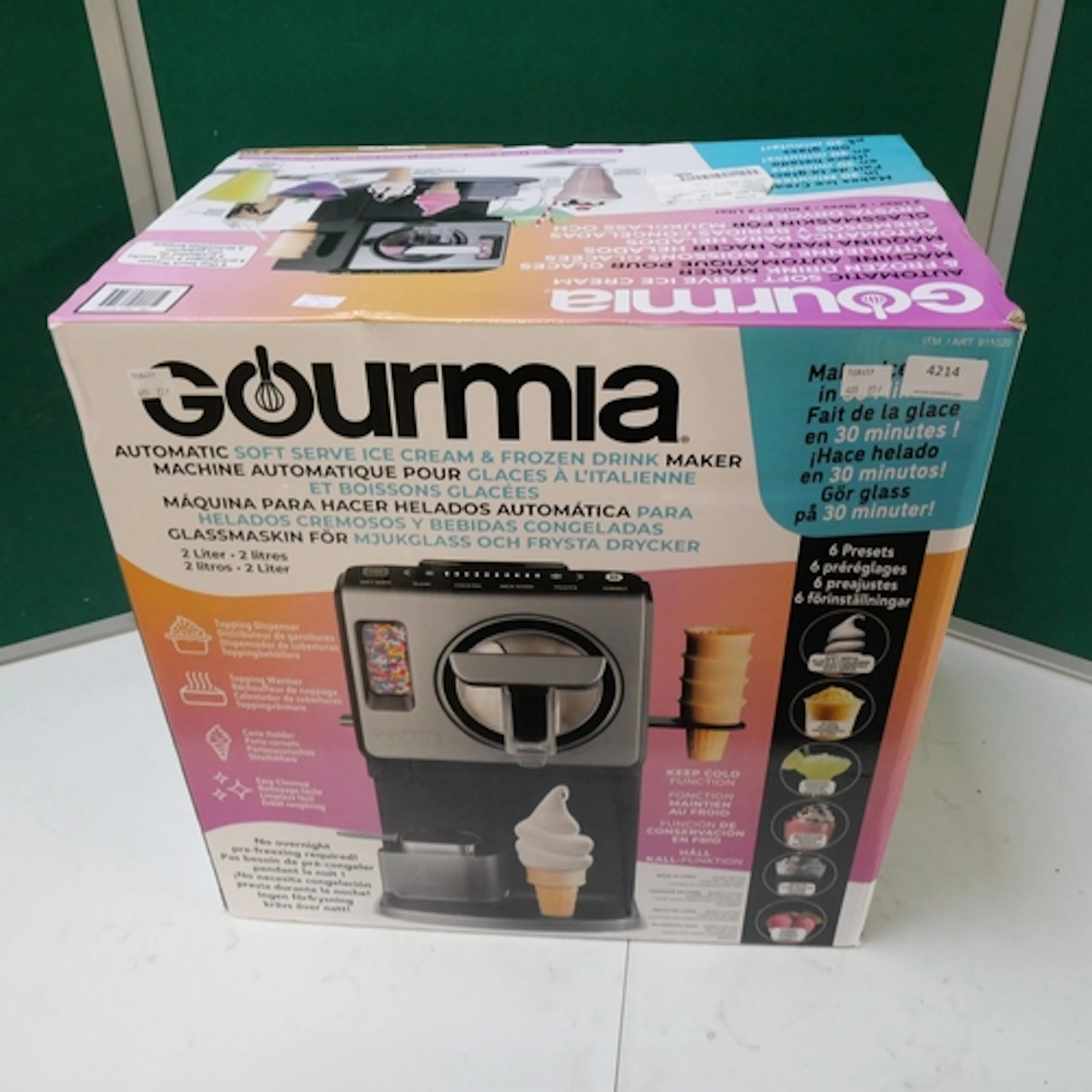 A Gourmia soft serve icecream maker, original RRP £119.99 (4...