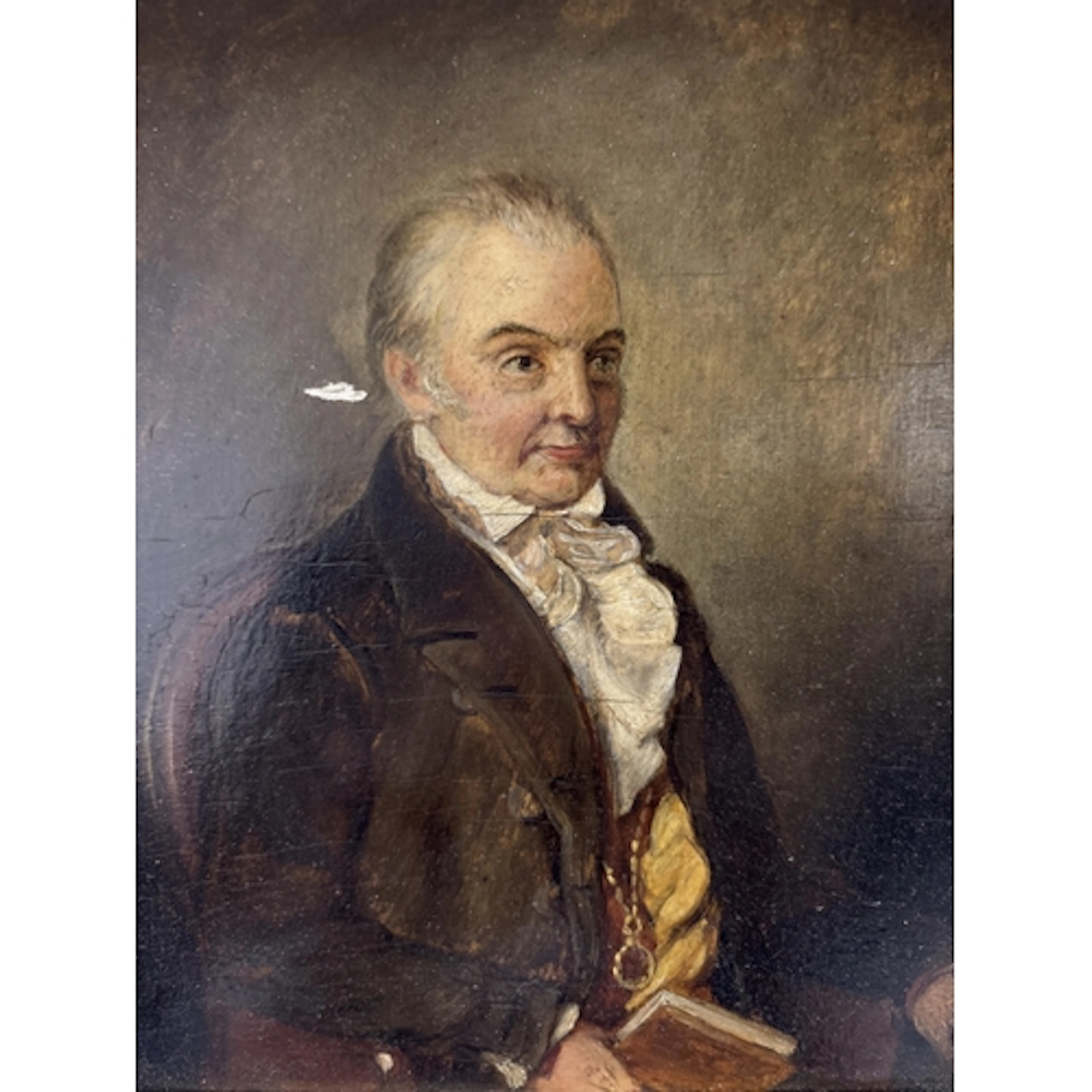 A 19th century portrait of James Parker Lowe, depicted seate...