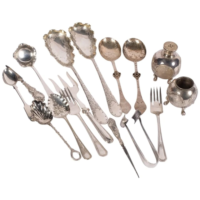 A collection of various silver plated items, including Chine...