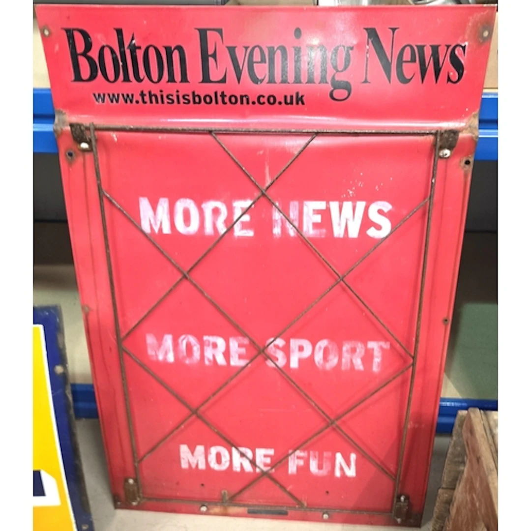 Advertising: Bolton Evening Newspaper advertising sign, 79 x...