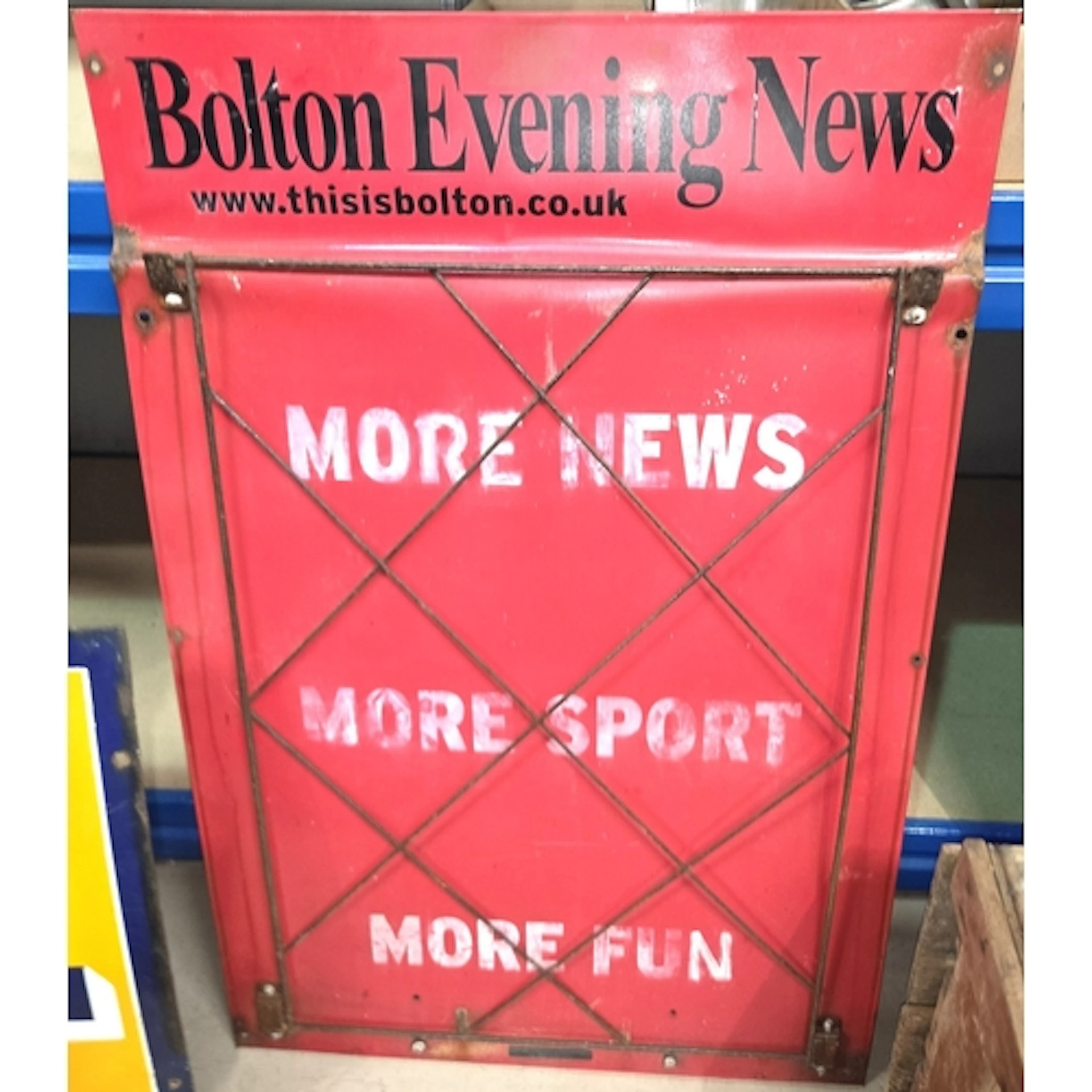 Advertising: Bolton Evening Newspaper advertising sign, 79 x...