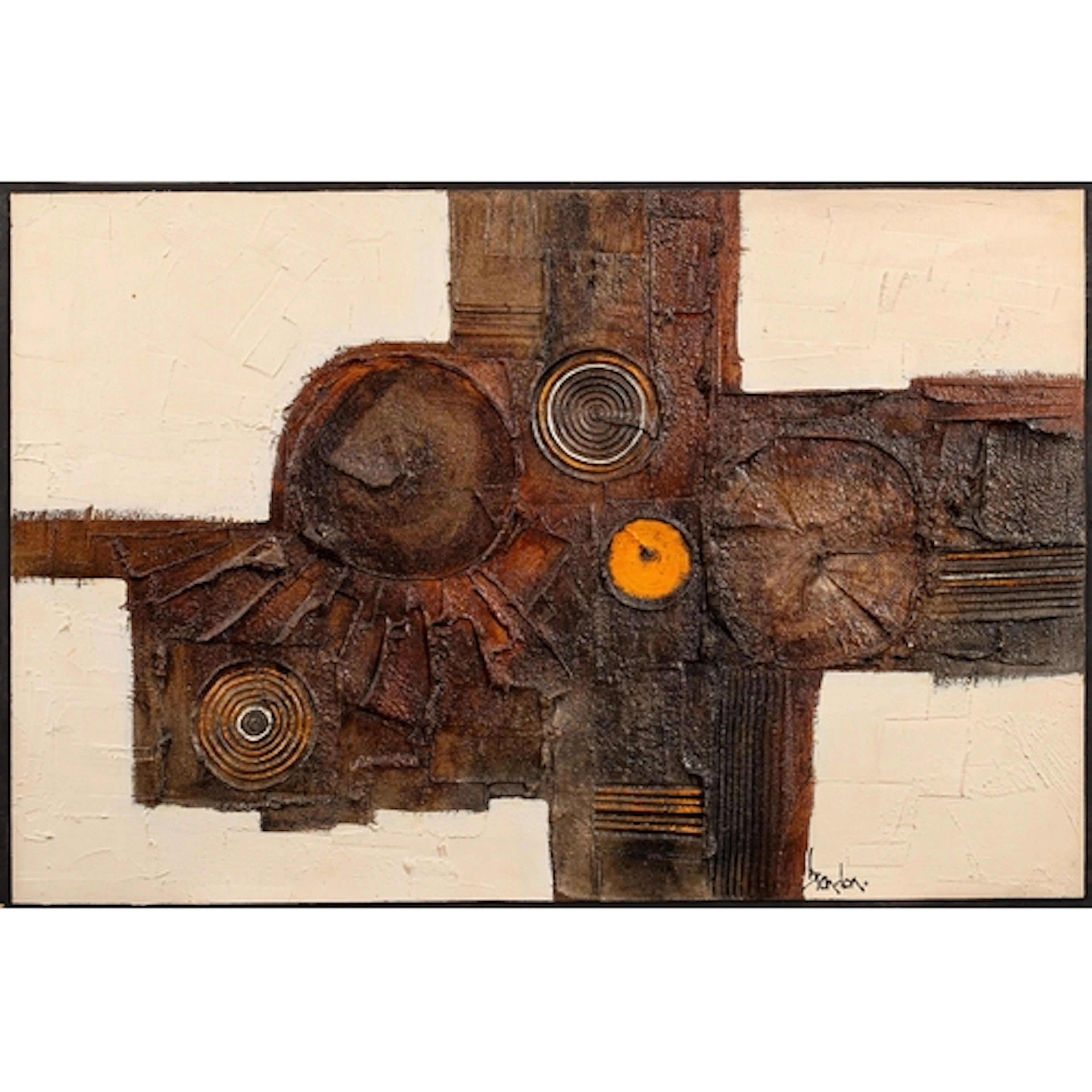 Brandon Cross (20th Century) - Brutalist abstract - Oils on...