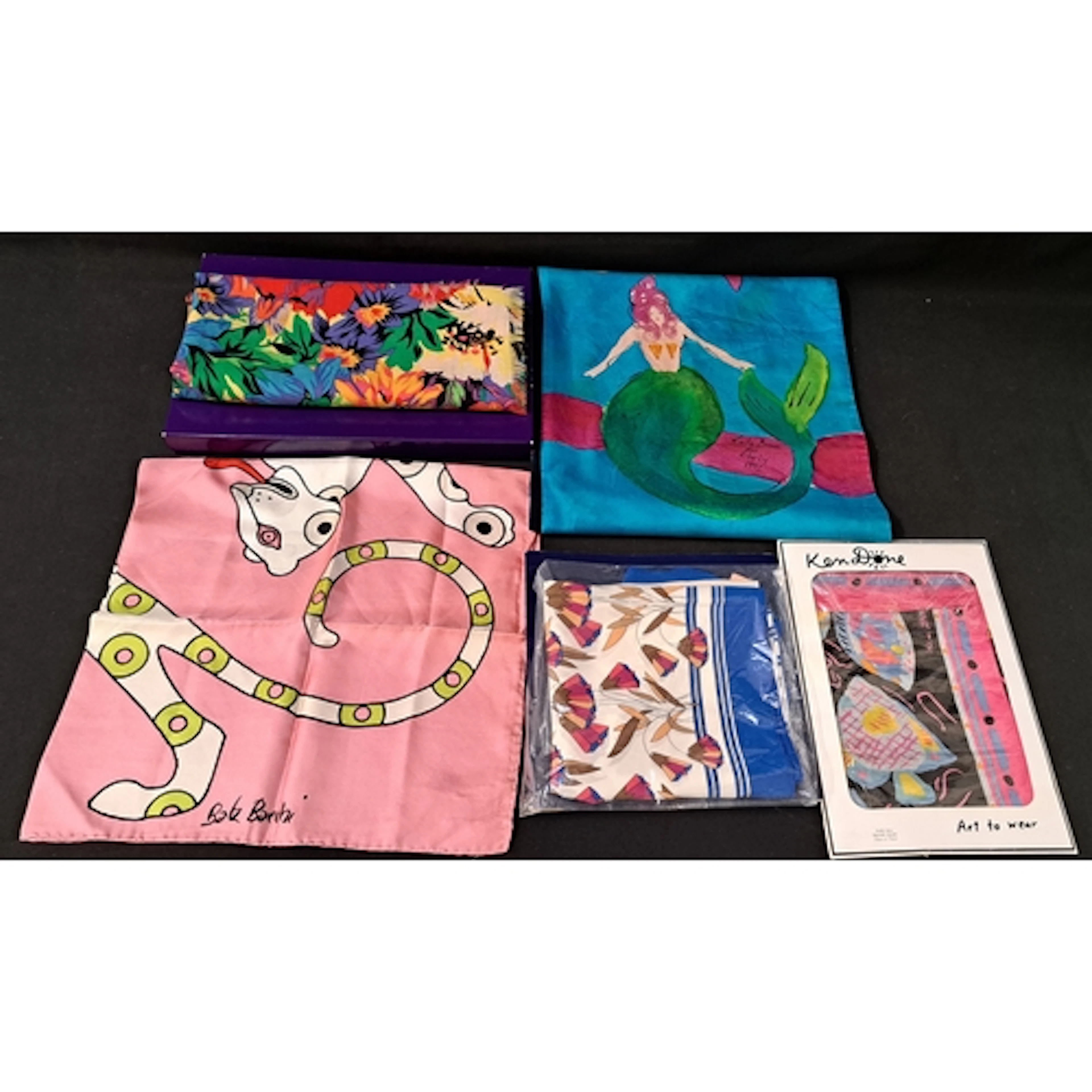 SELECTION OF FIVE SCARVES compromising Liberty of London fl...