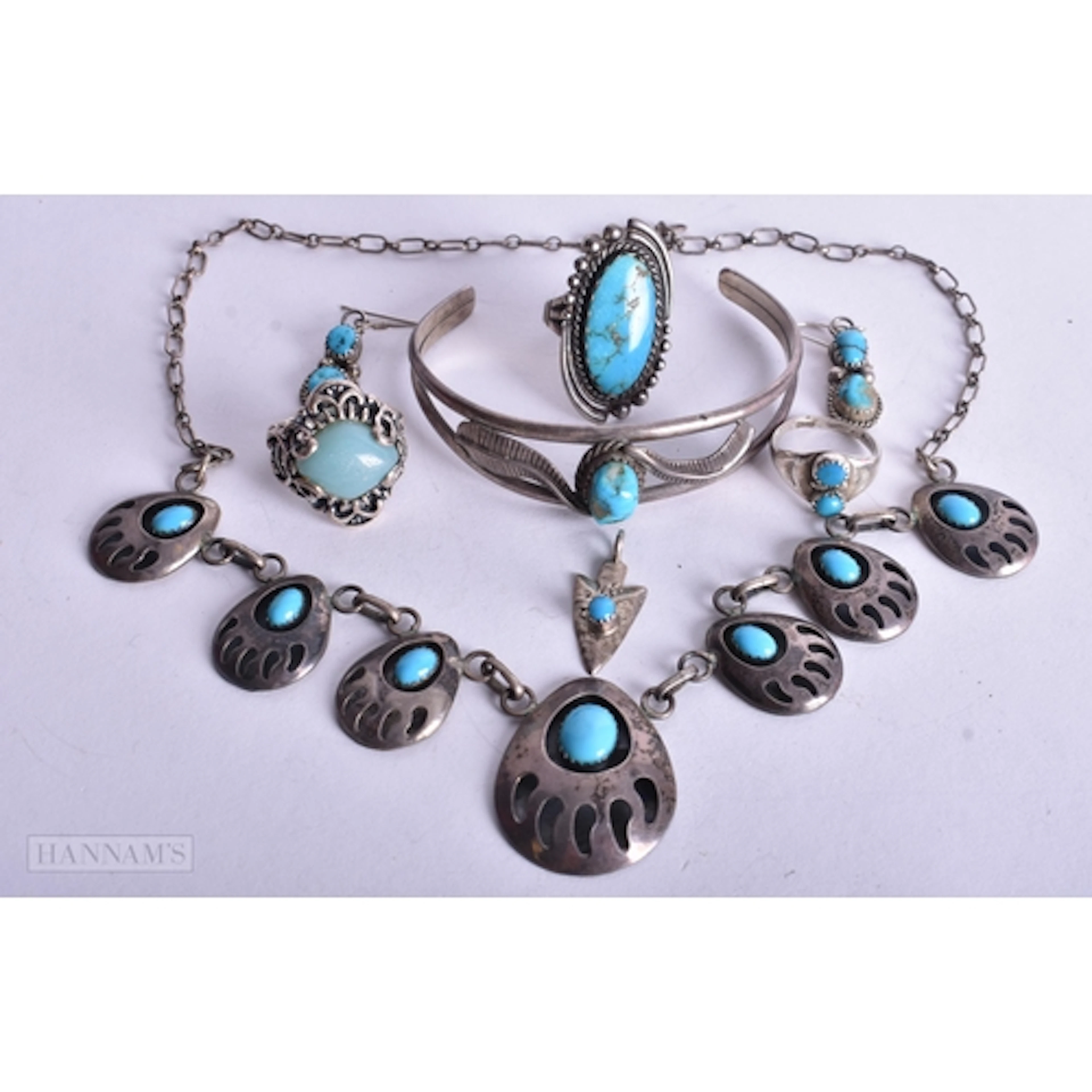 Collection of Sterling Silver Native Jewellery inc. Bea Tom,...