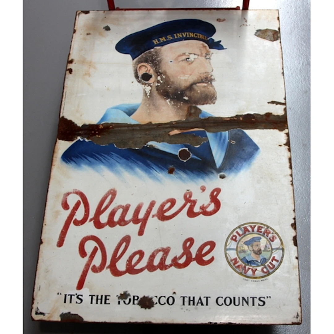 Vintage enamel sign: Very large Player's Navy Cut 'Player's ...