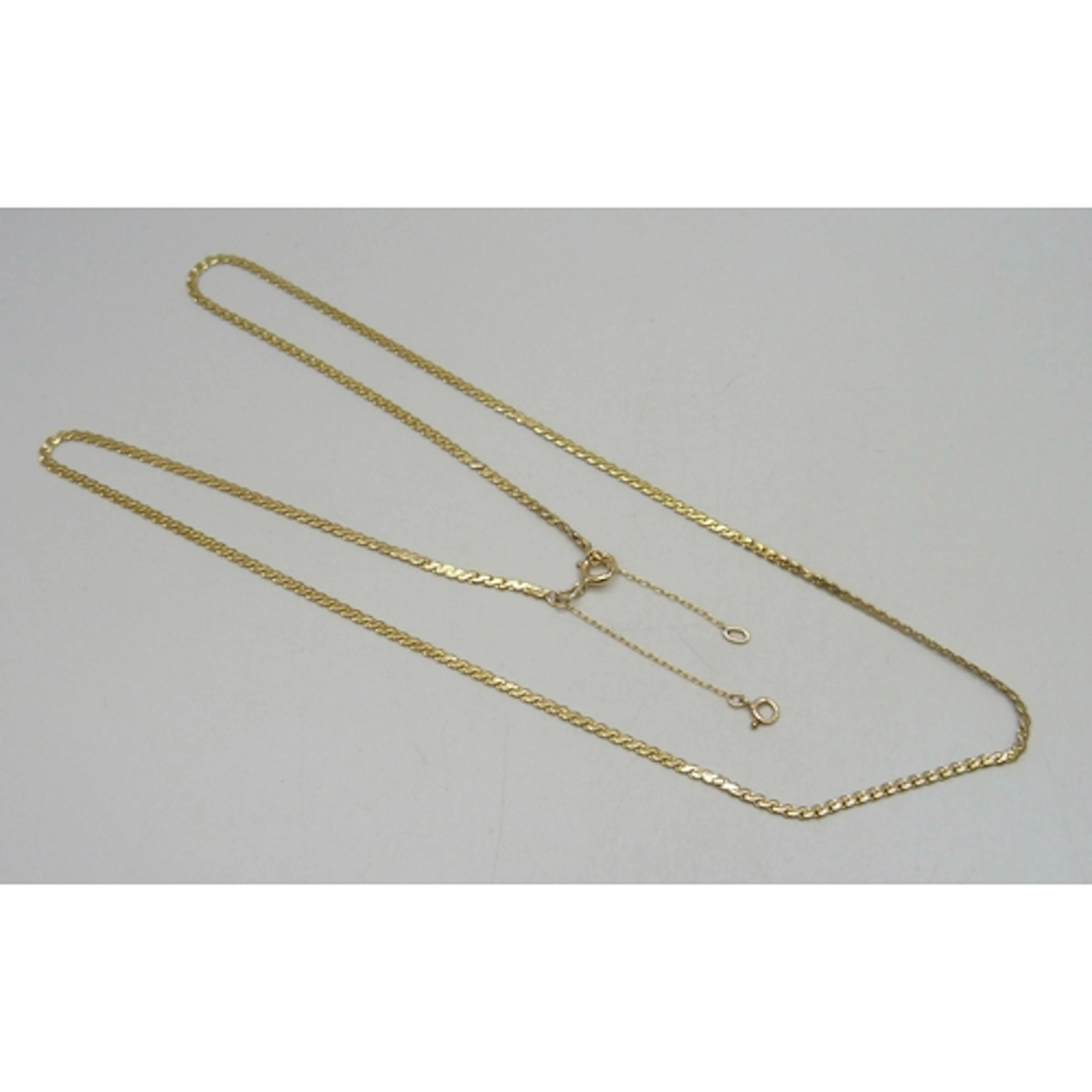 A long 9ct gold necklace chain, 7.7g, approximately 60.5cm