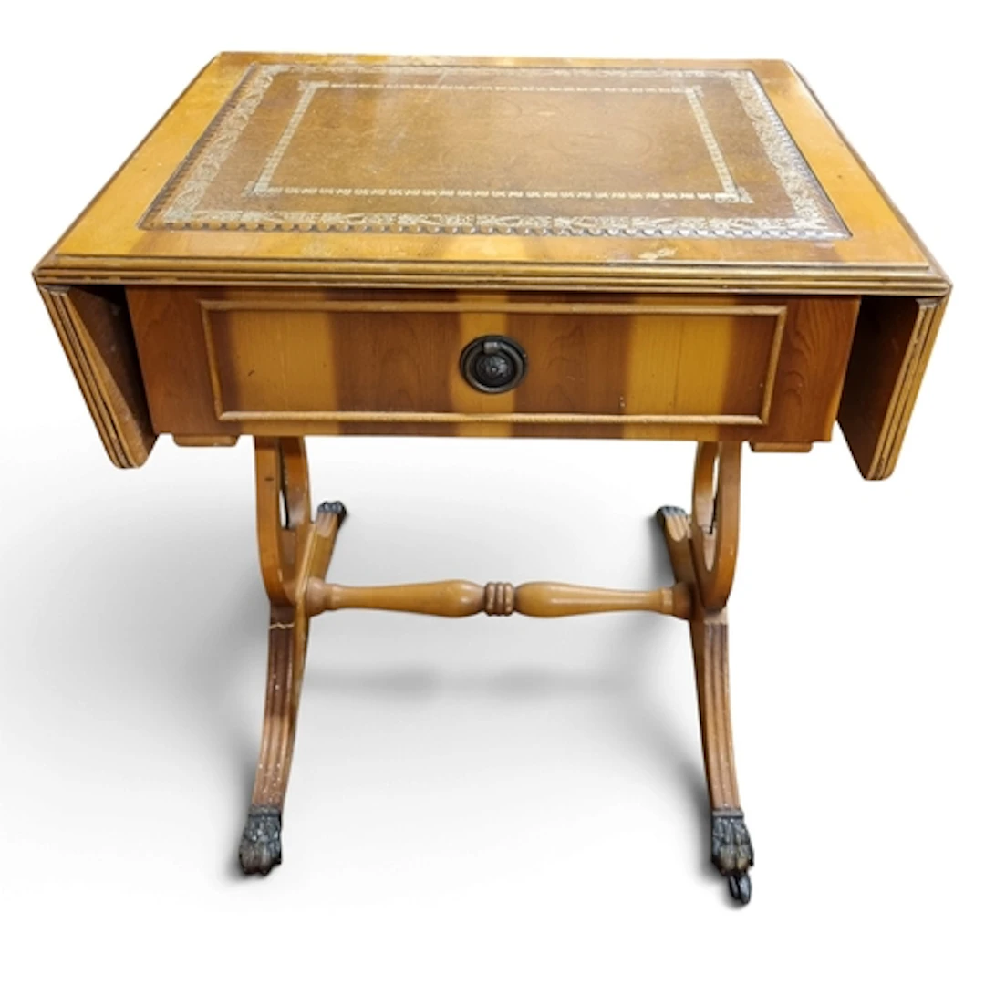 A 20th Century drop flap Side Table. L 74 x D 37 x H 52 cm a...